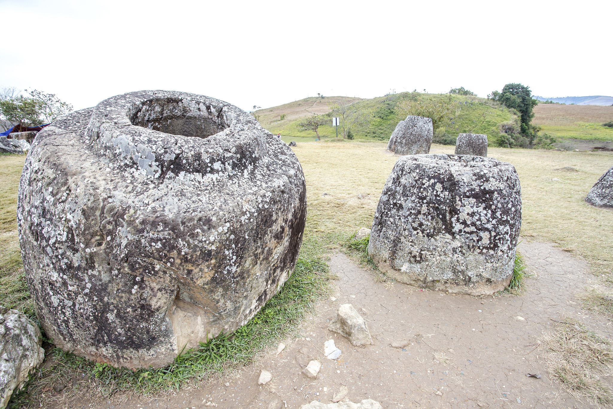 ancient and famous plain of jars in xieng khuang, laos
