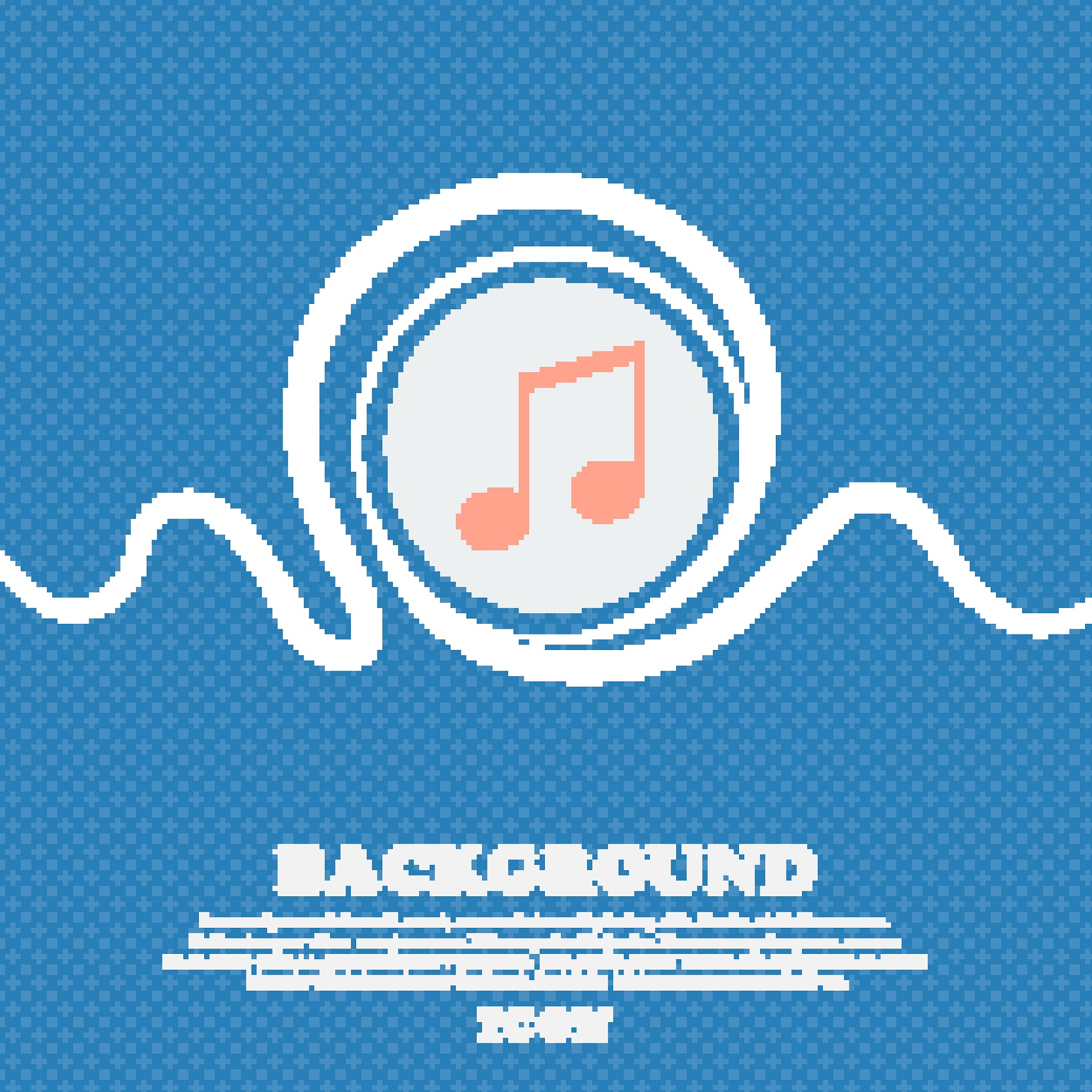 musical note, music, ringtone sign icon. blue and white abstract