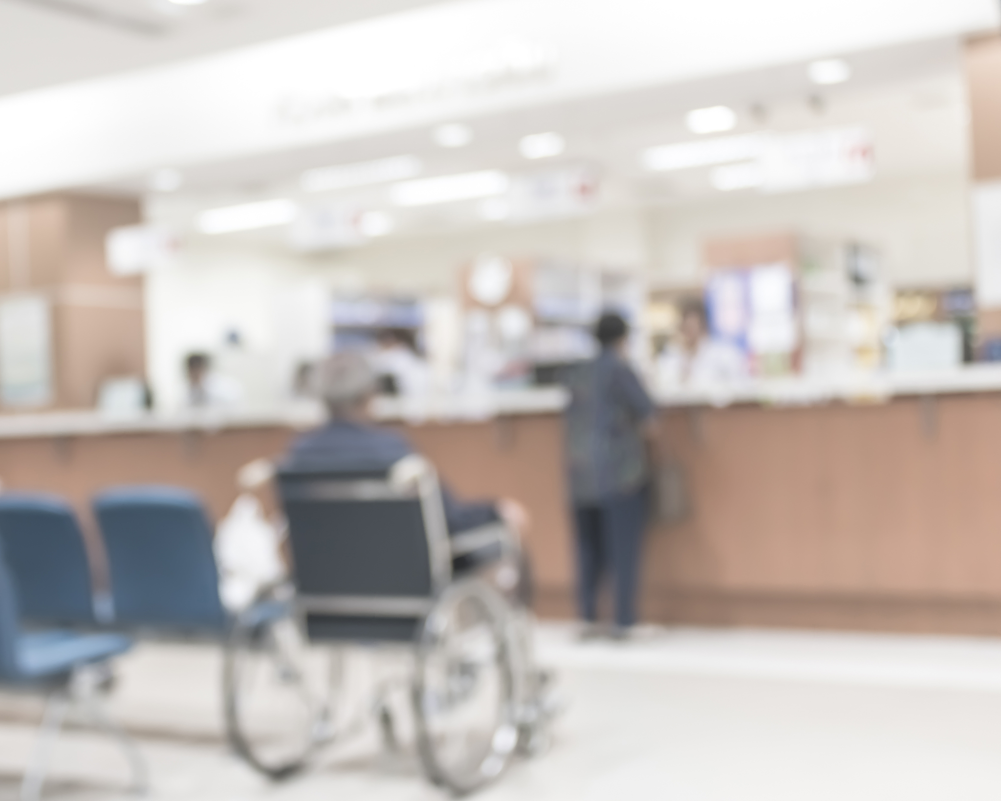 blur background clinic or hospital waiting hall and corridor wit