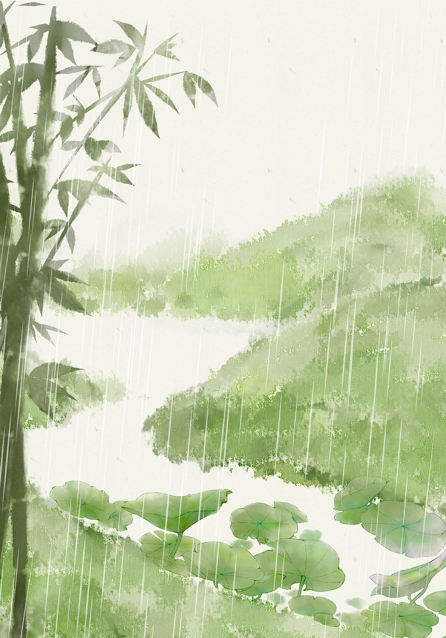 用诗雨写一句诗词：江南春色最宜迷