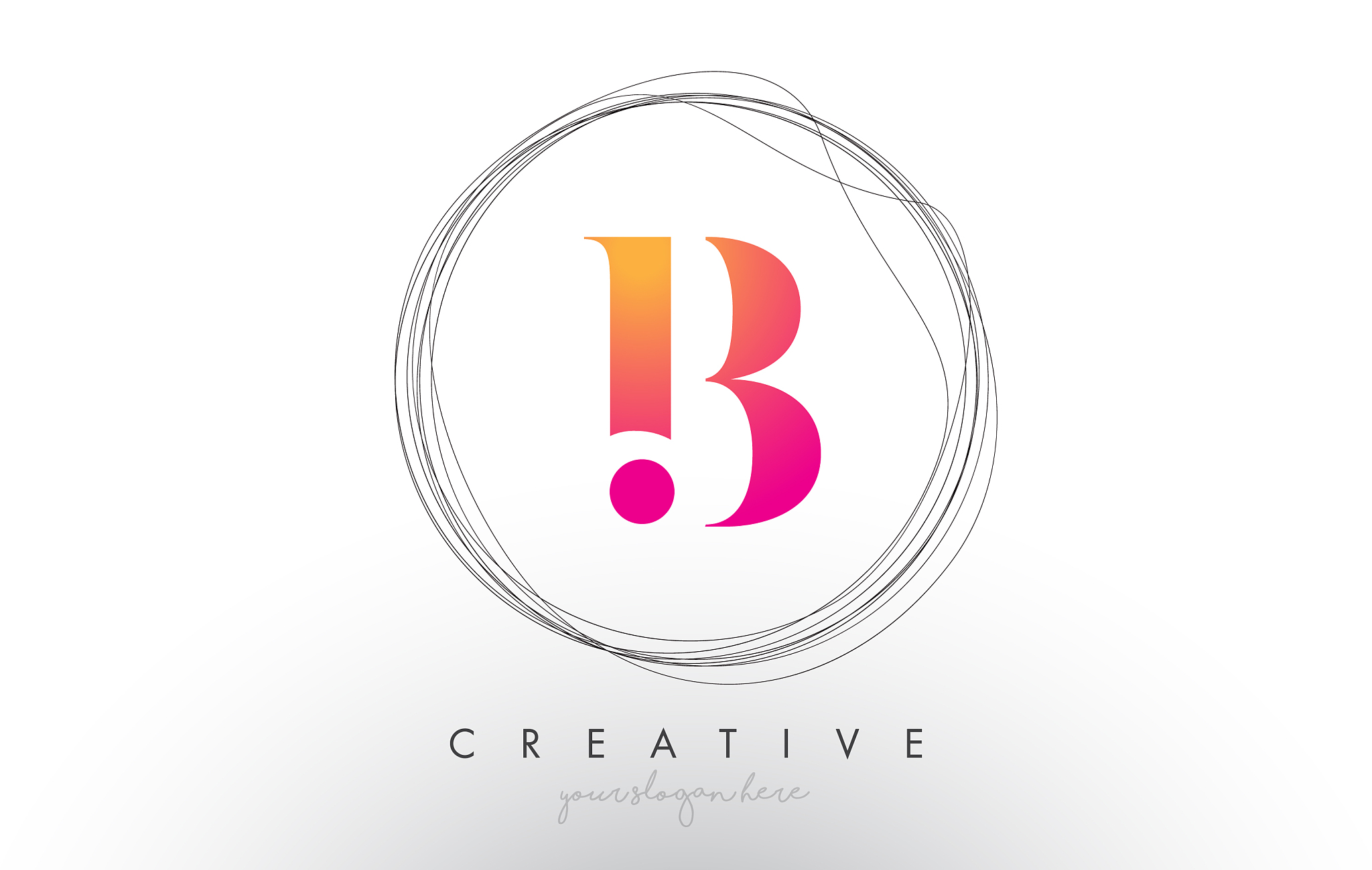 artistic b letter logo design with creative