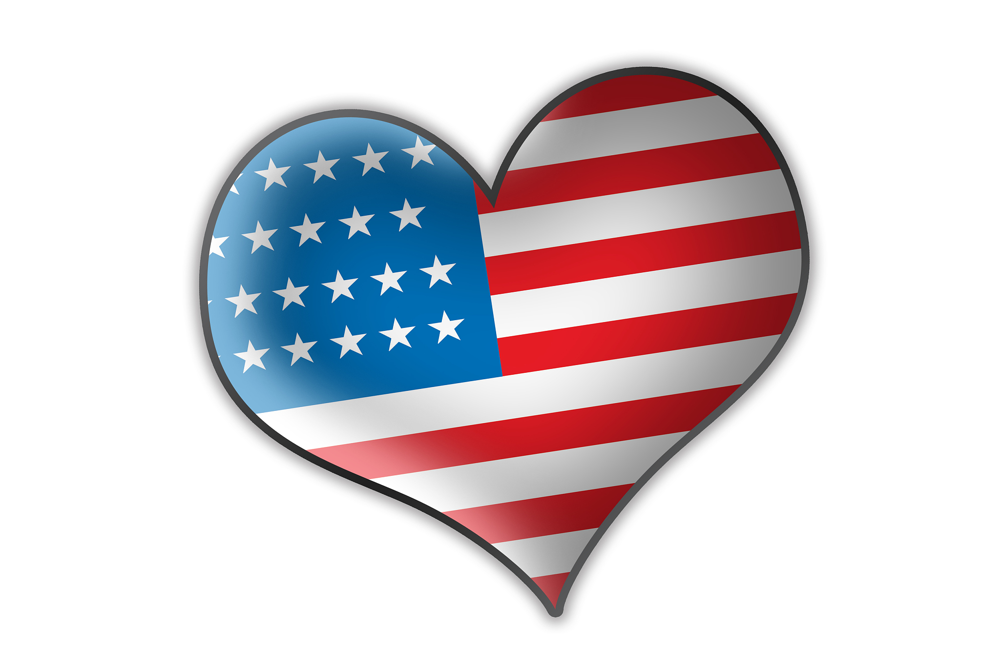 us heart illustration design isolated over a white background
