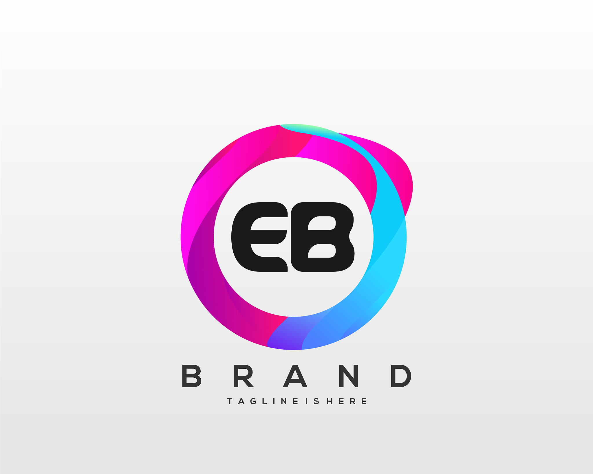 letter eb gradient color logo design