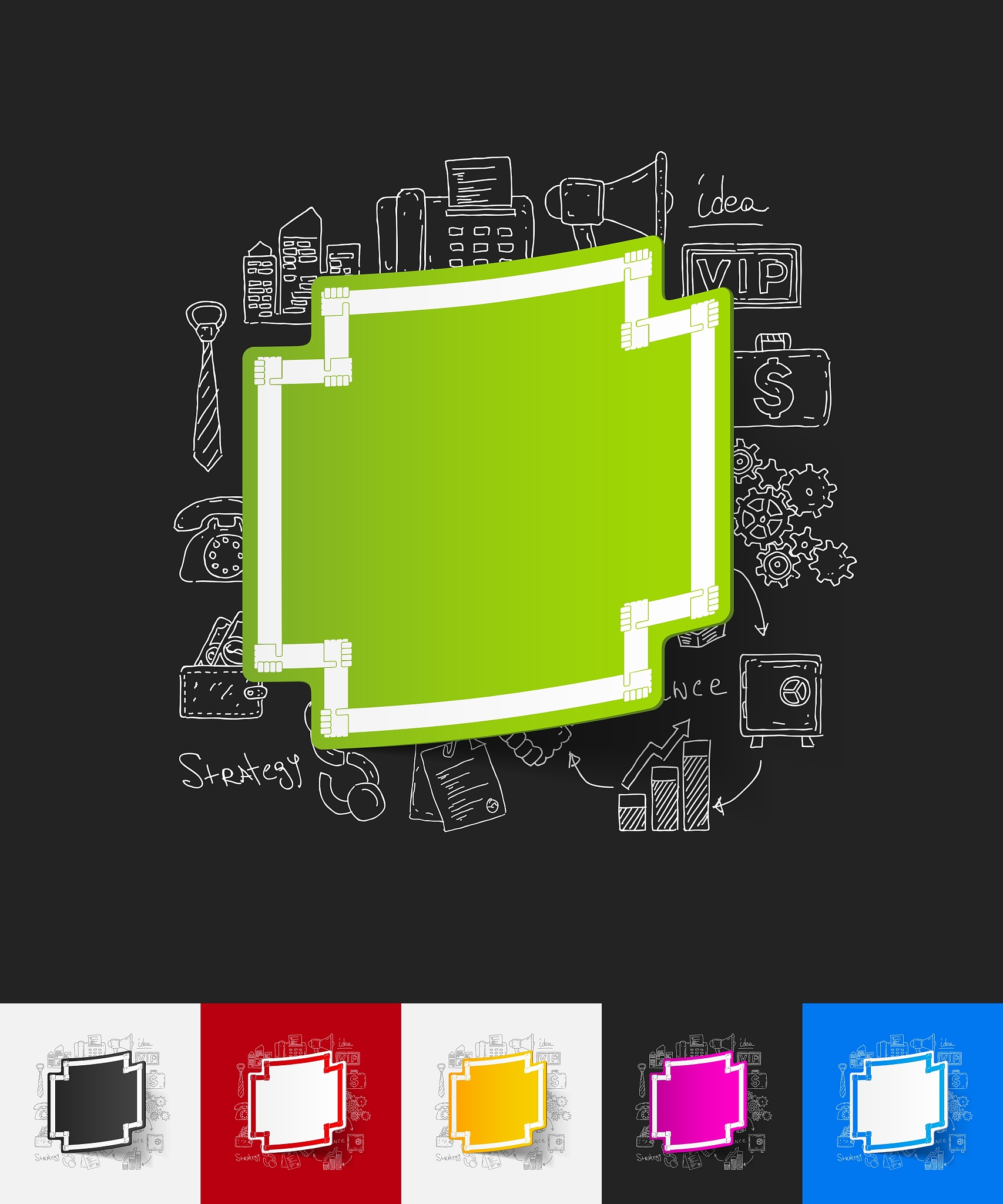 handshake paper sticker with hand drawn elements