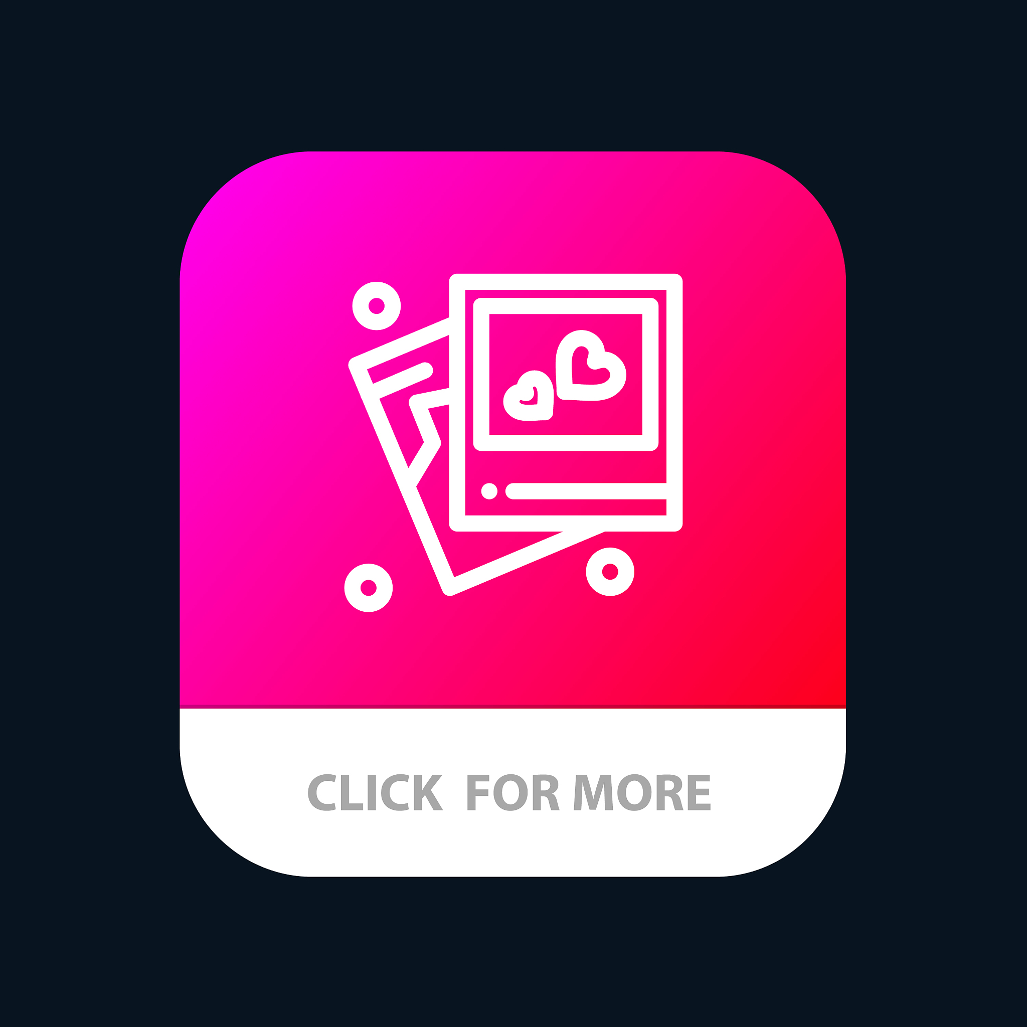 frame love heart wedding mobile app button