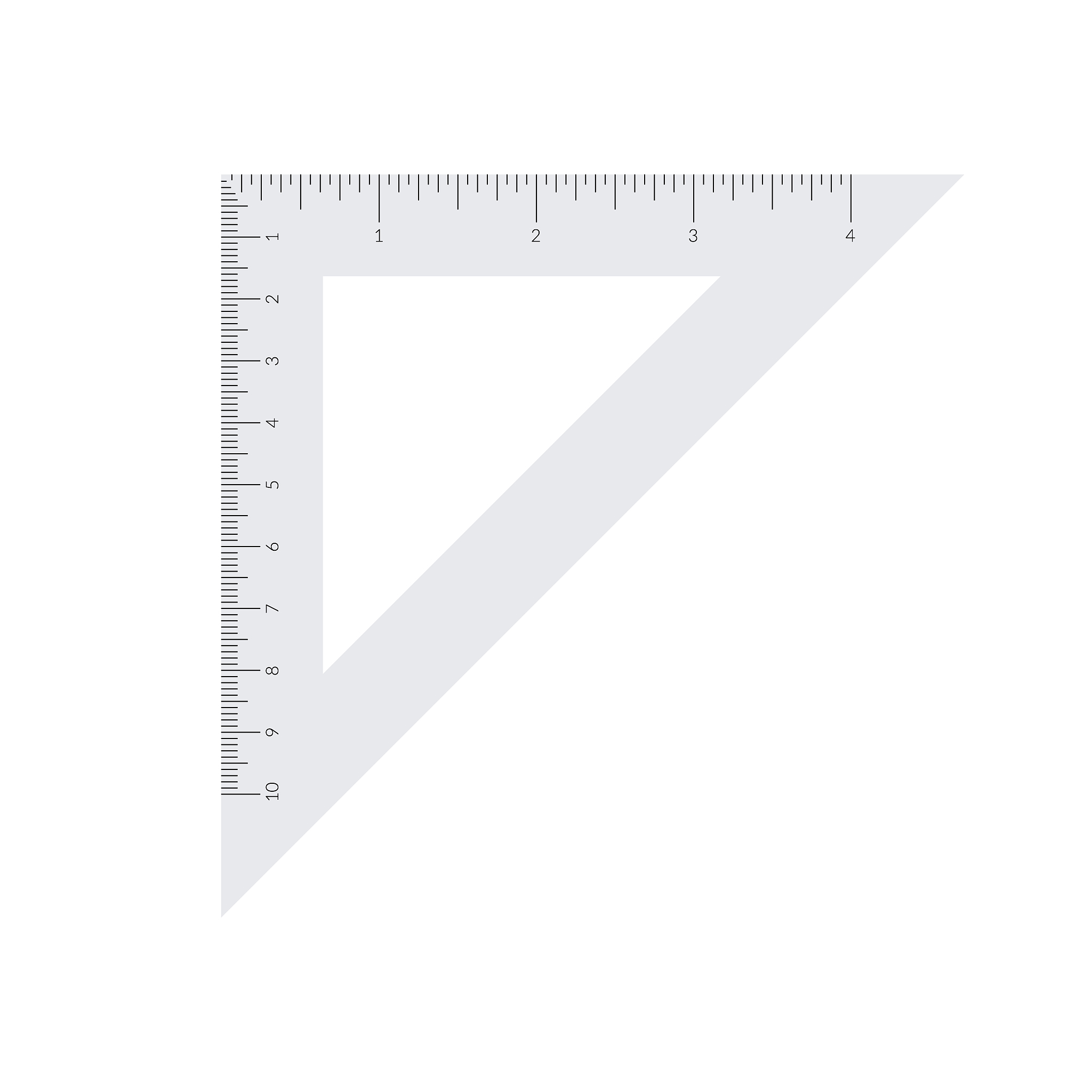 paper isosceles triangle with metric and imperial units ruler sc