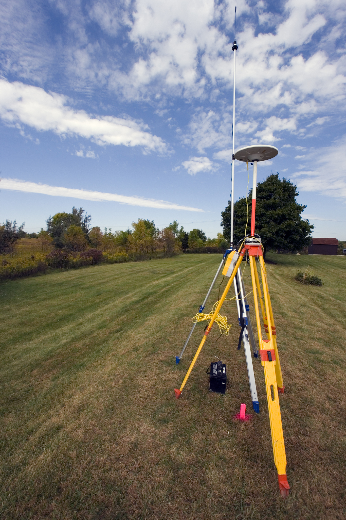 gps unit set in the field