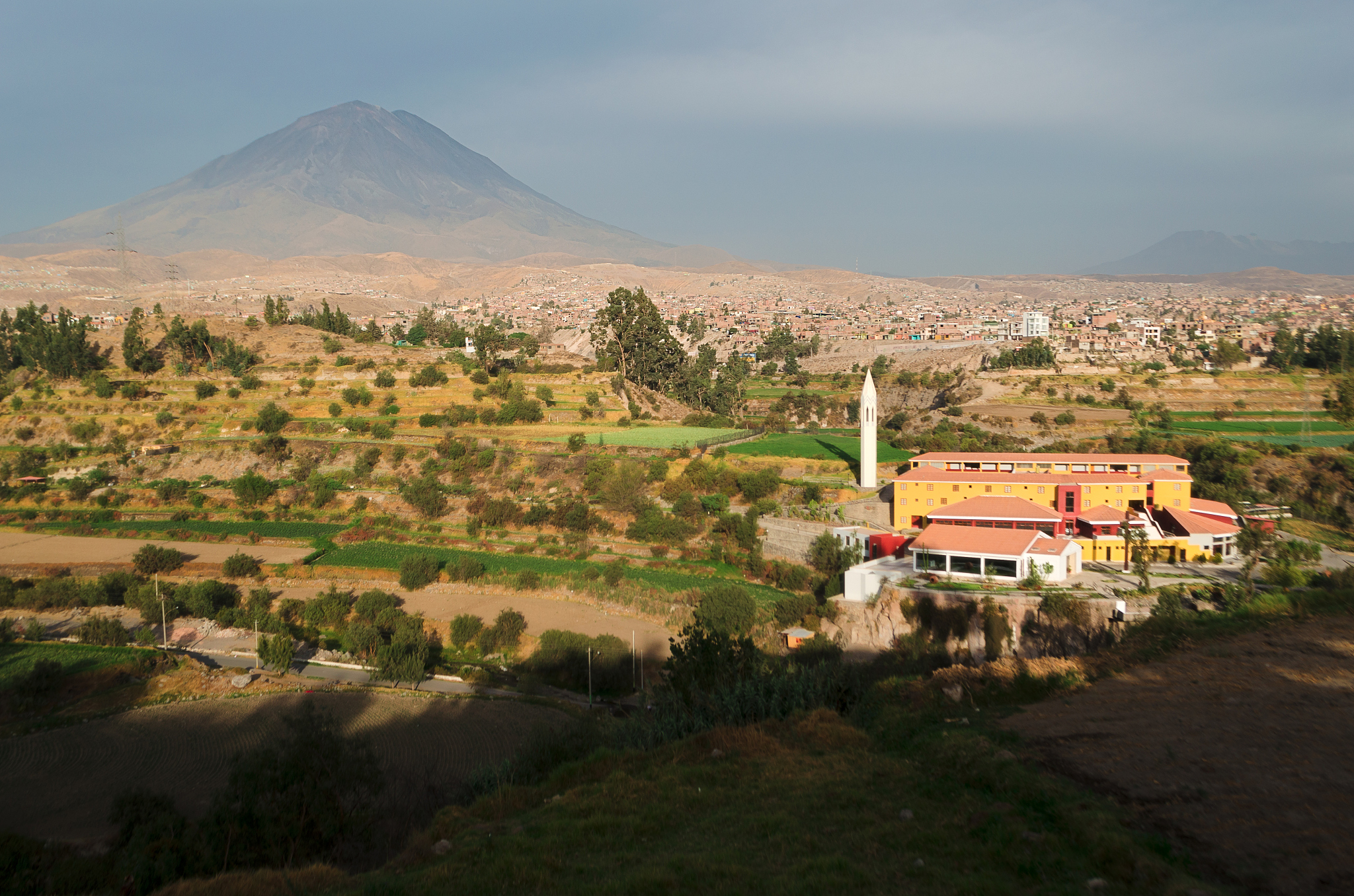 view from sachaca district in arequipa