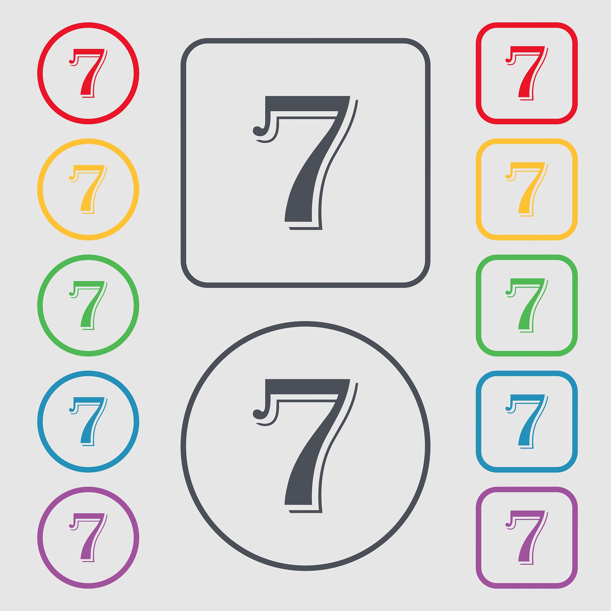 数字<strong>7</strong>,标志,圆形,图标,符号,几何形状,概念,品牌名称,证章
