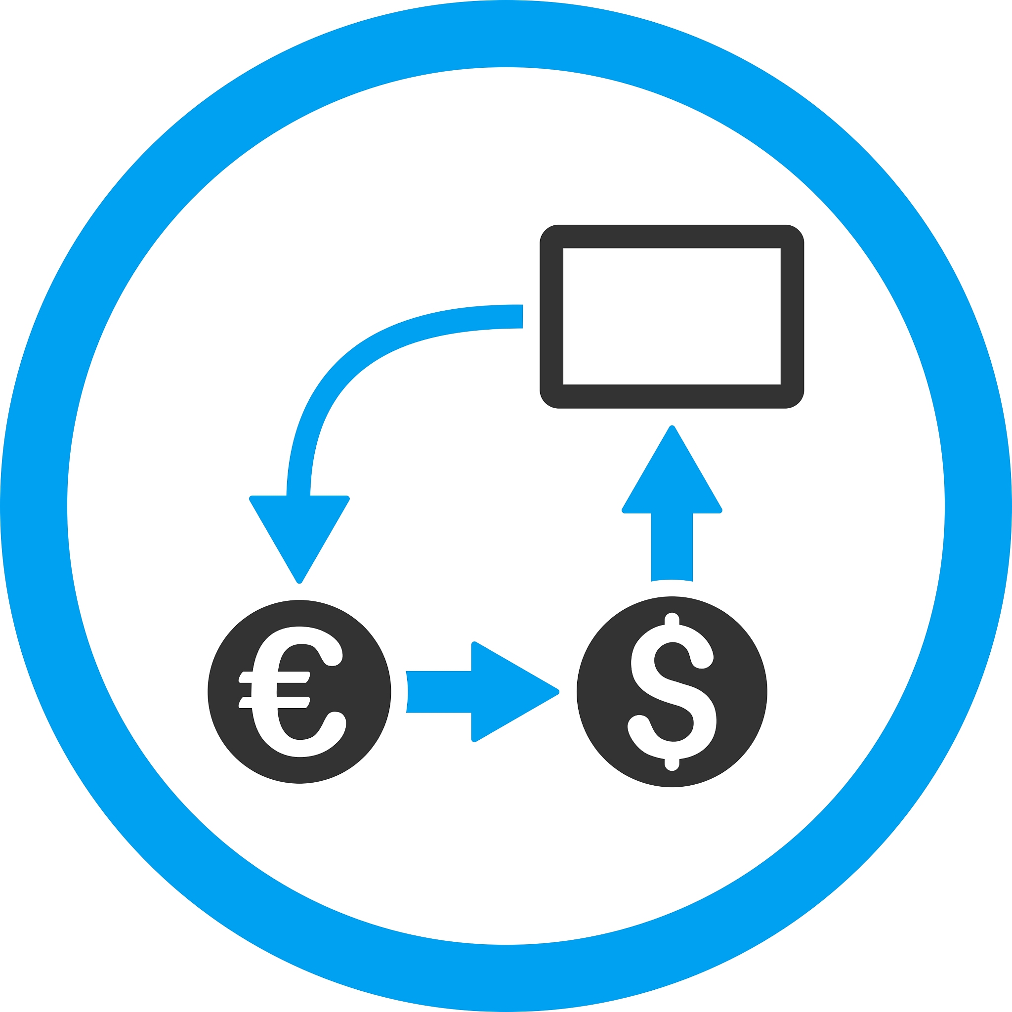 cashflow euro exchange rounded icon