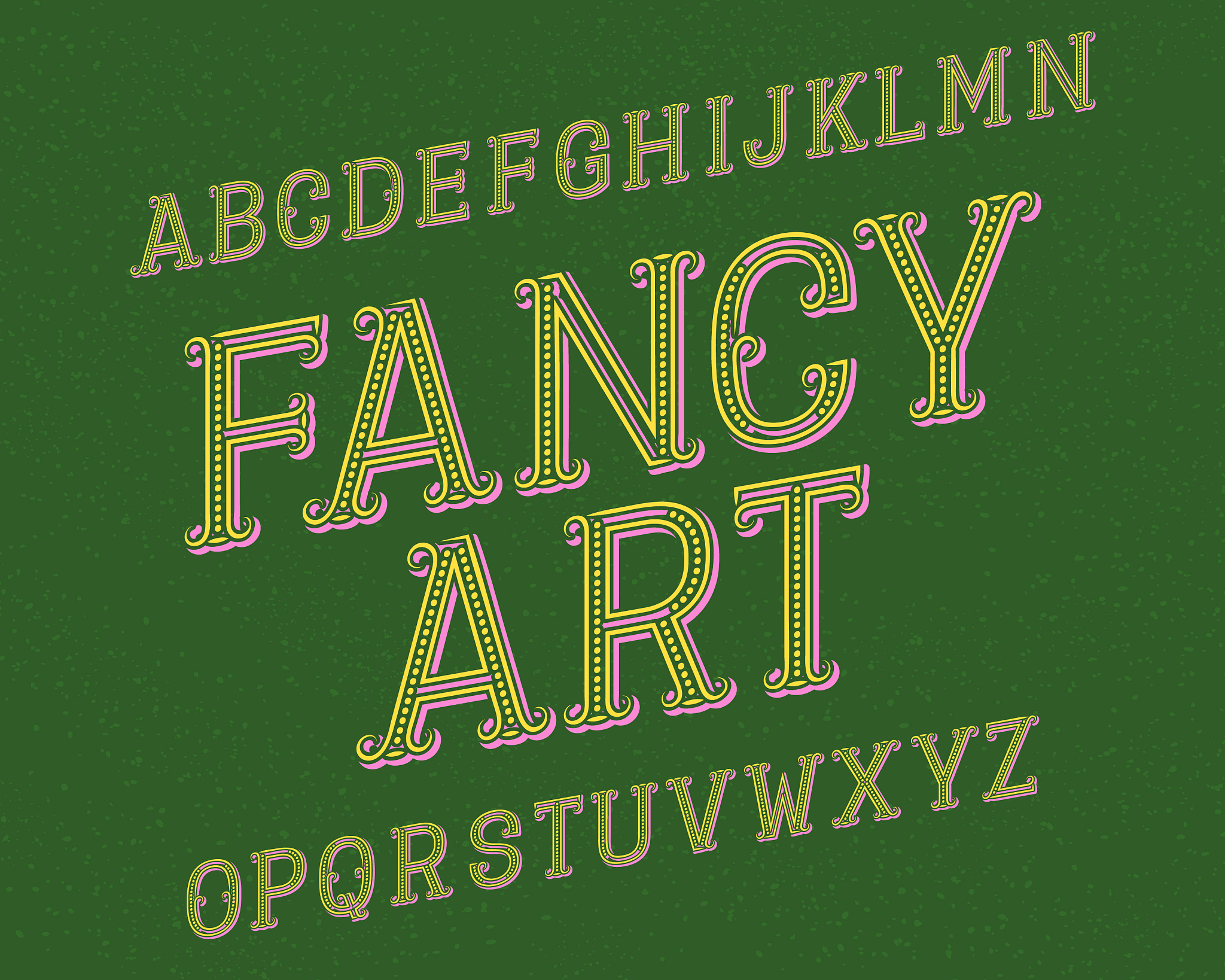 fancy art typeface retro font isolated english