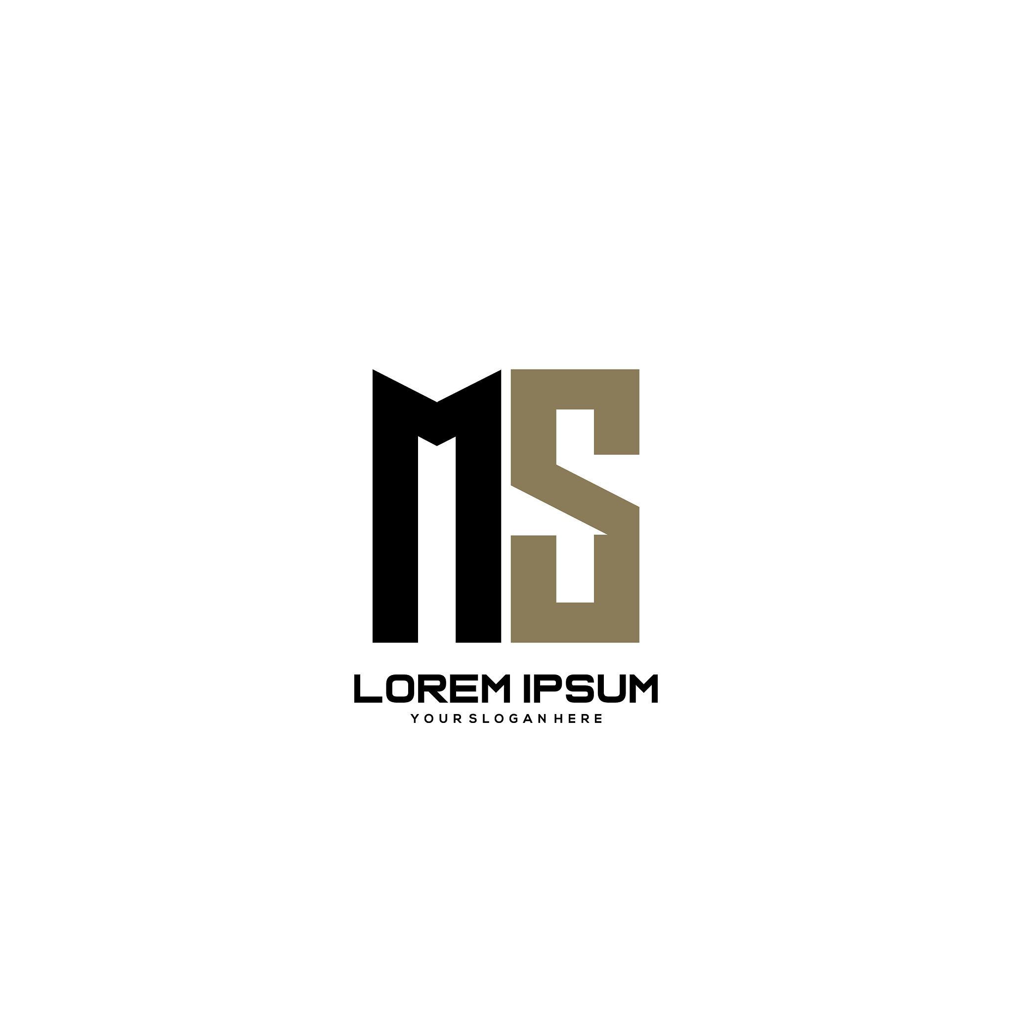 ms initial letter minimalist art logo