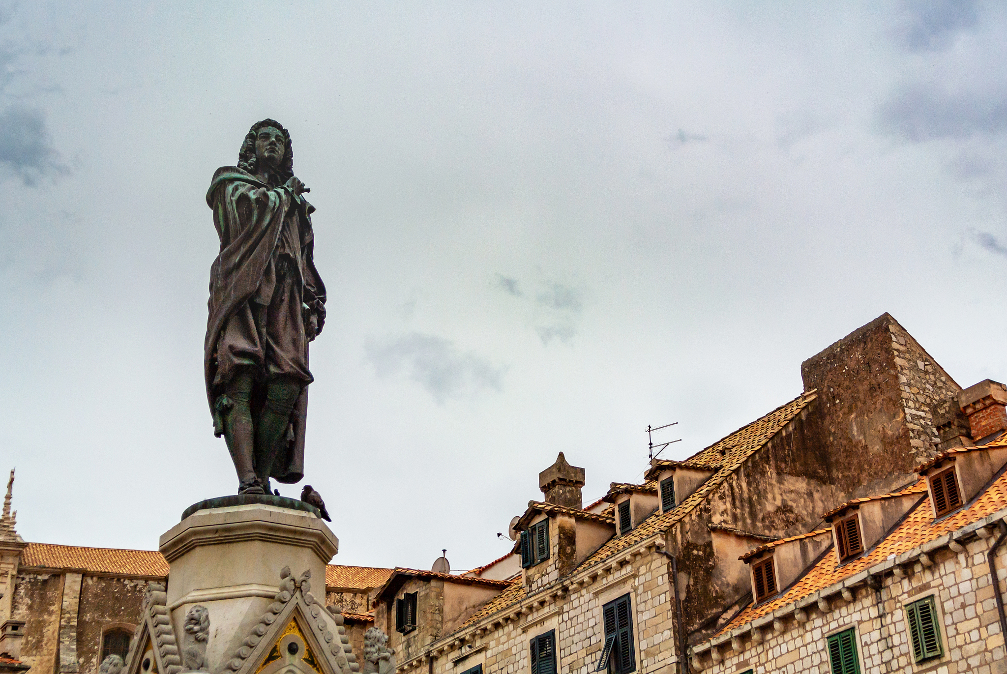 medieval old town gunduliceva poljana market square in dubrovnik