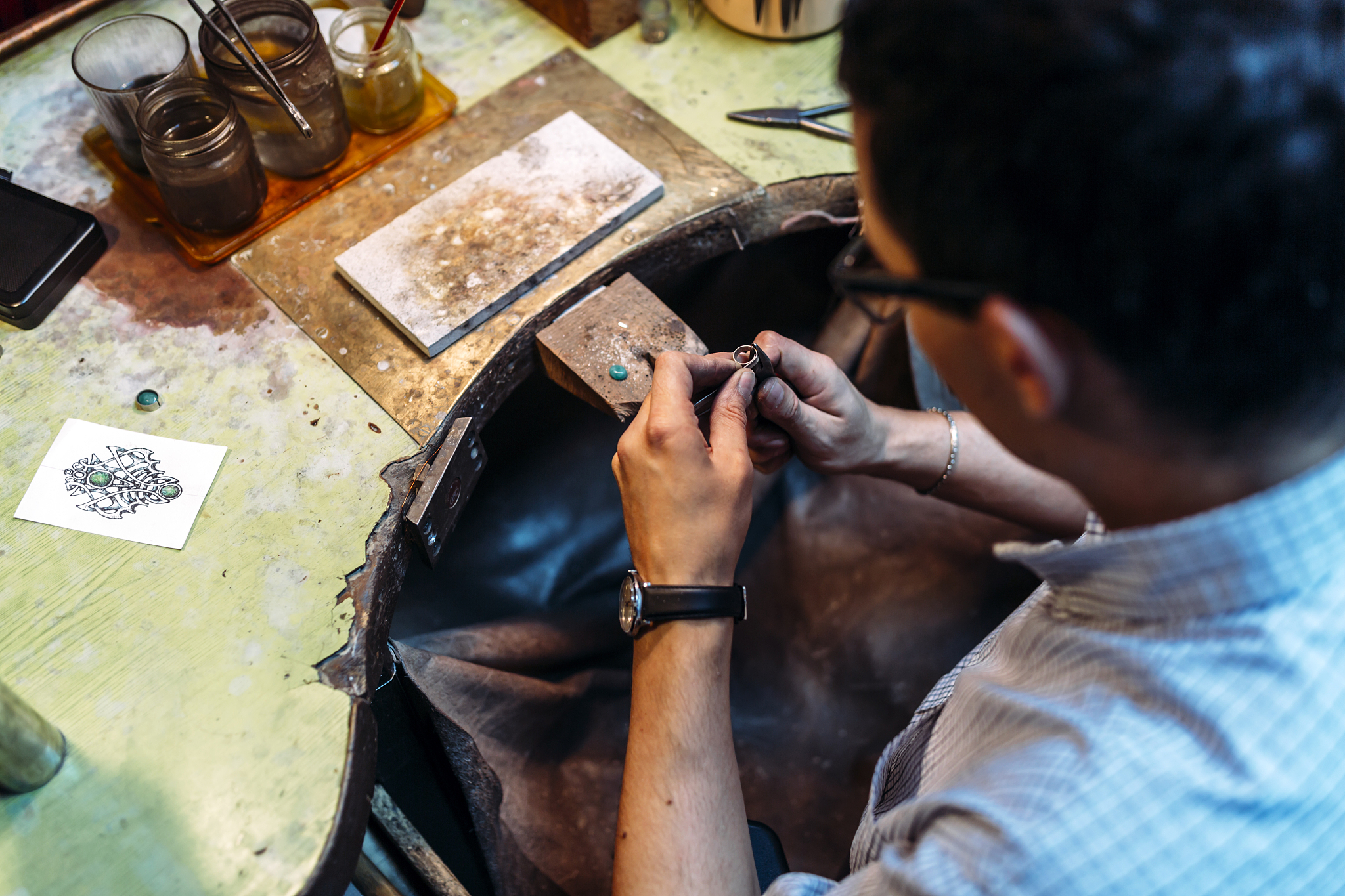 jeweler creating jewelry