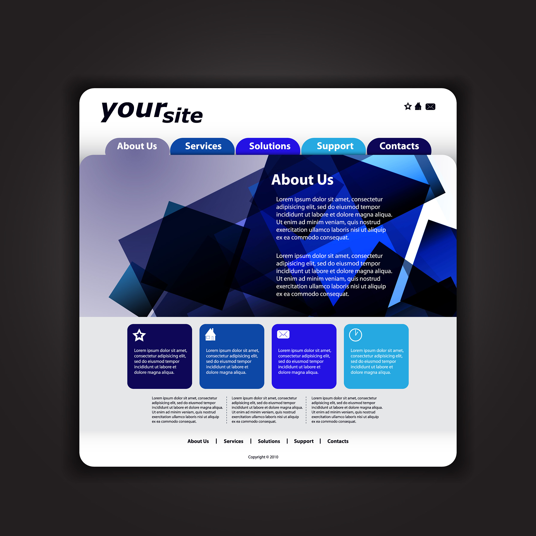 one page website template