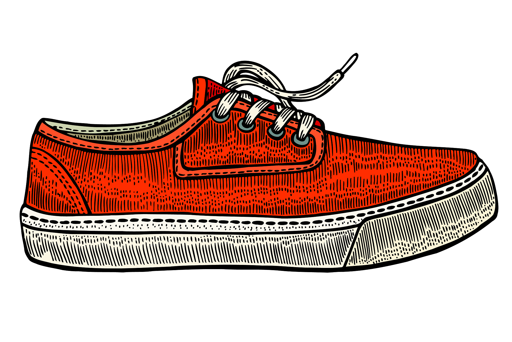 modern red sneakers