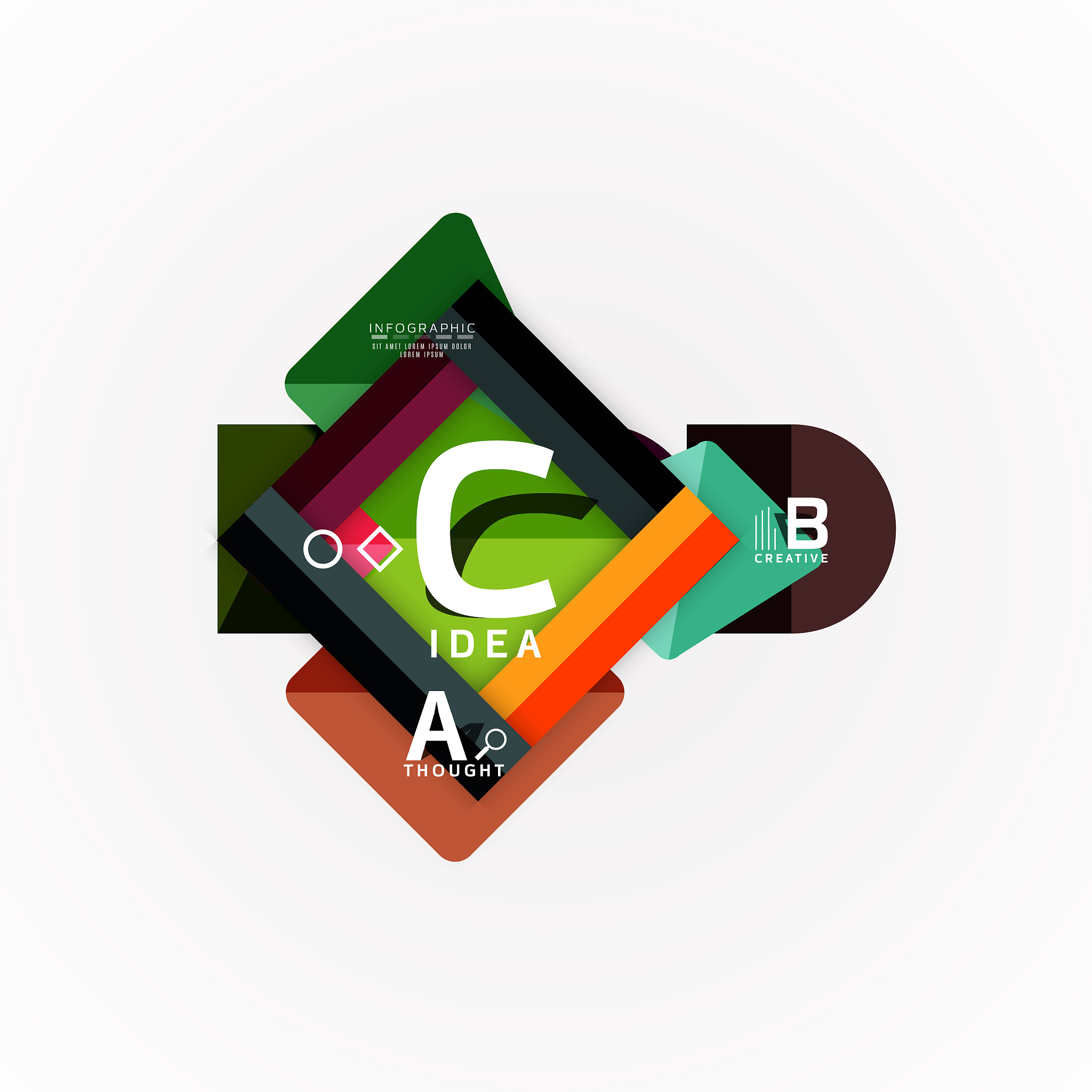 vector infographic options banner, paper style design