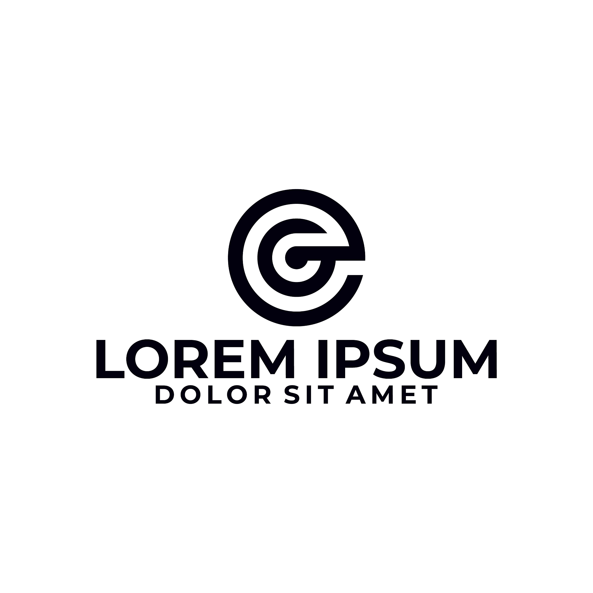 initial letter ge logo template with circle line