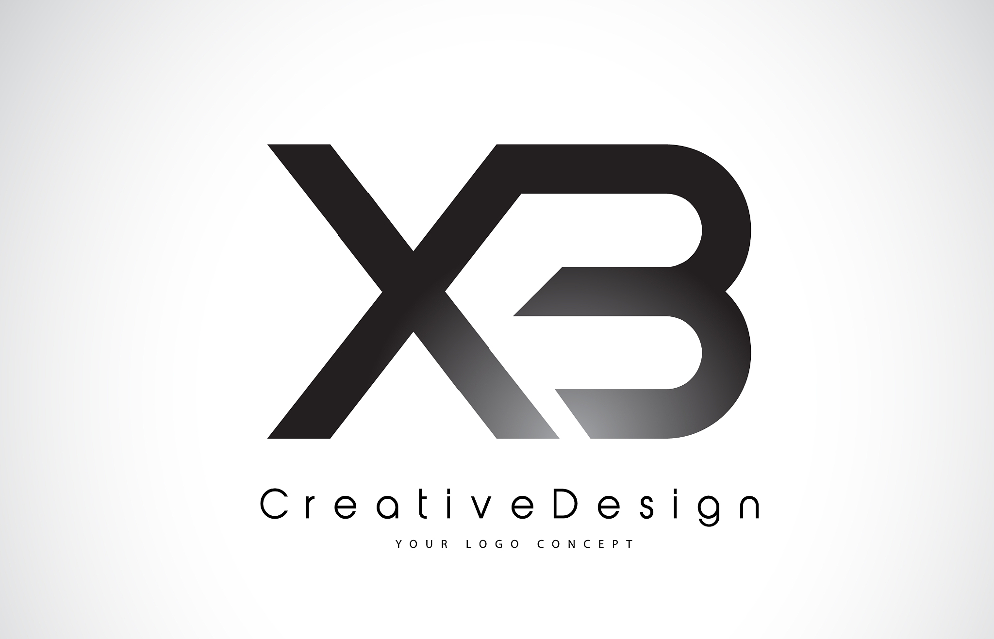 xb x b letter logo design creative icon modern