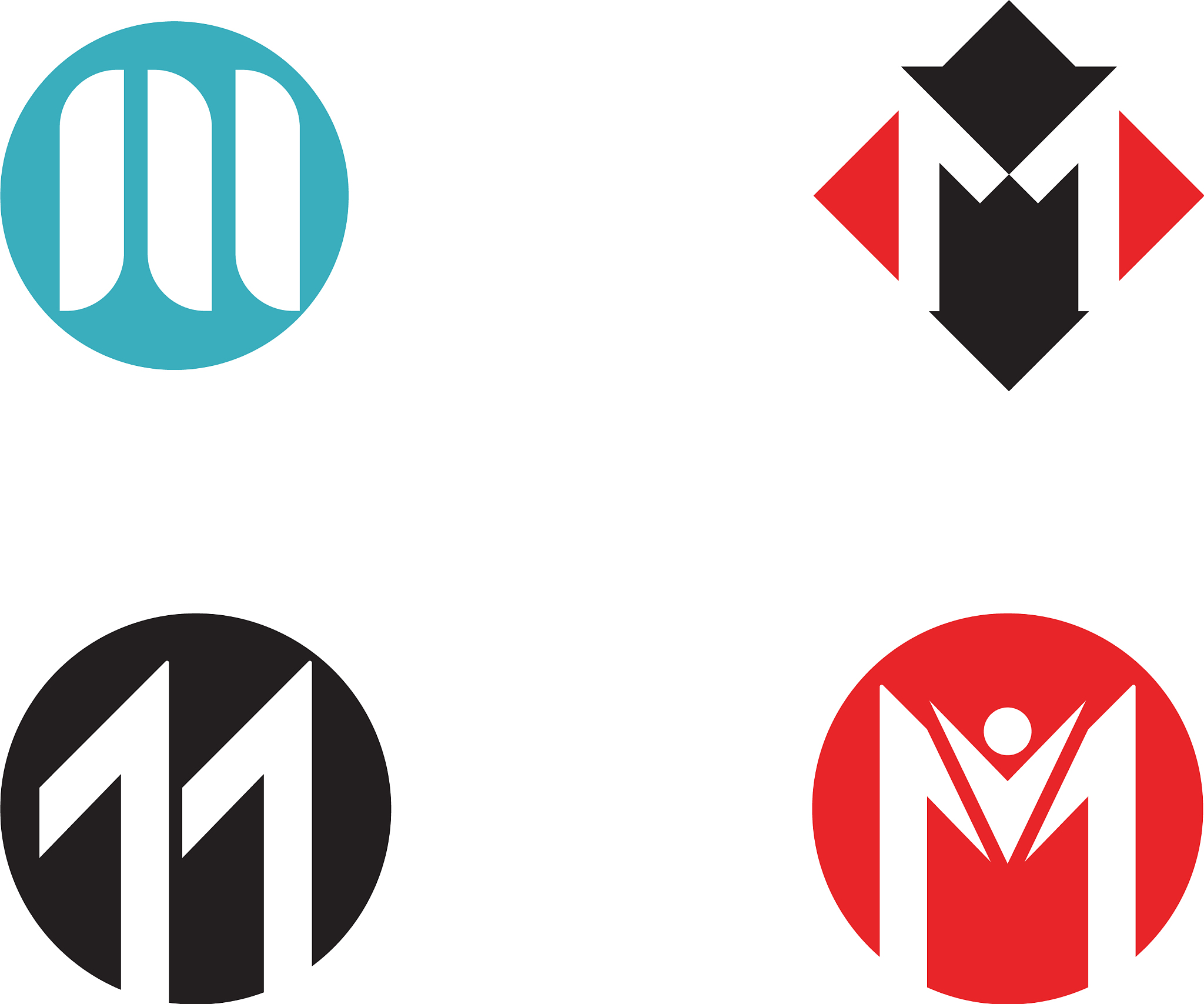 m letter logo template