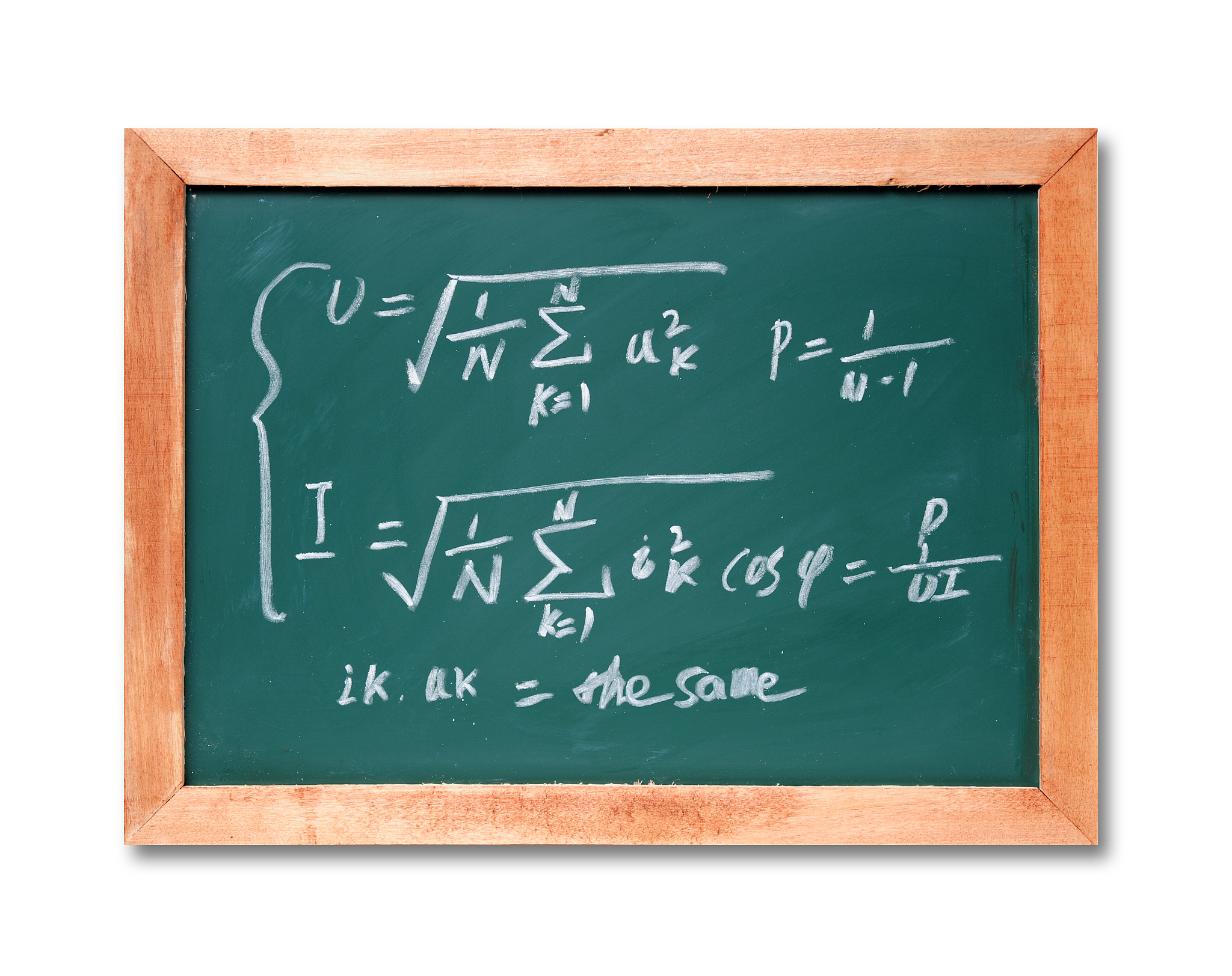 statistics formula on chalkboard