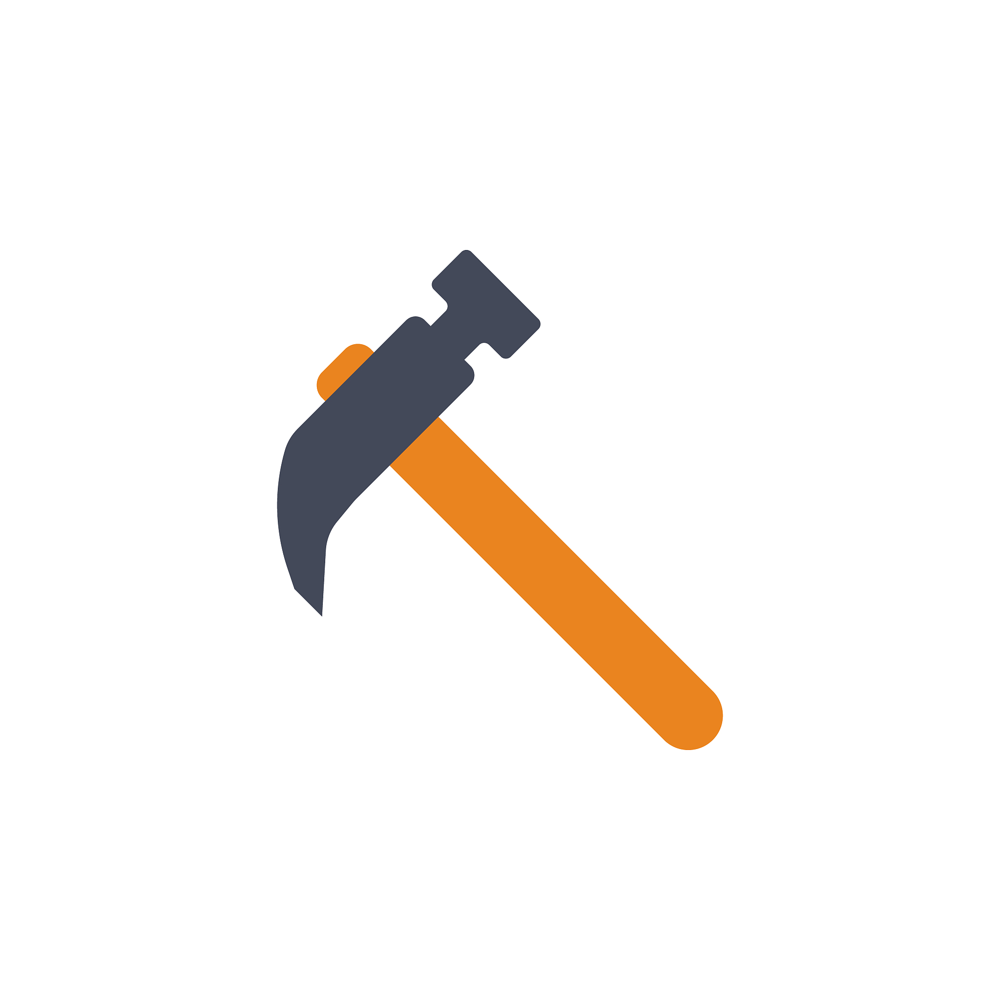 colored a hammer illustration. element of construction tools for