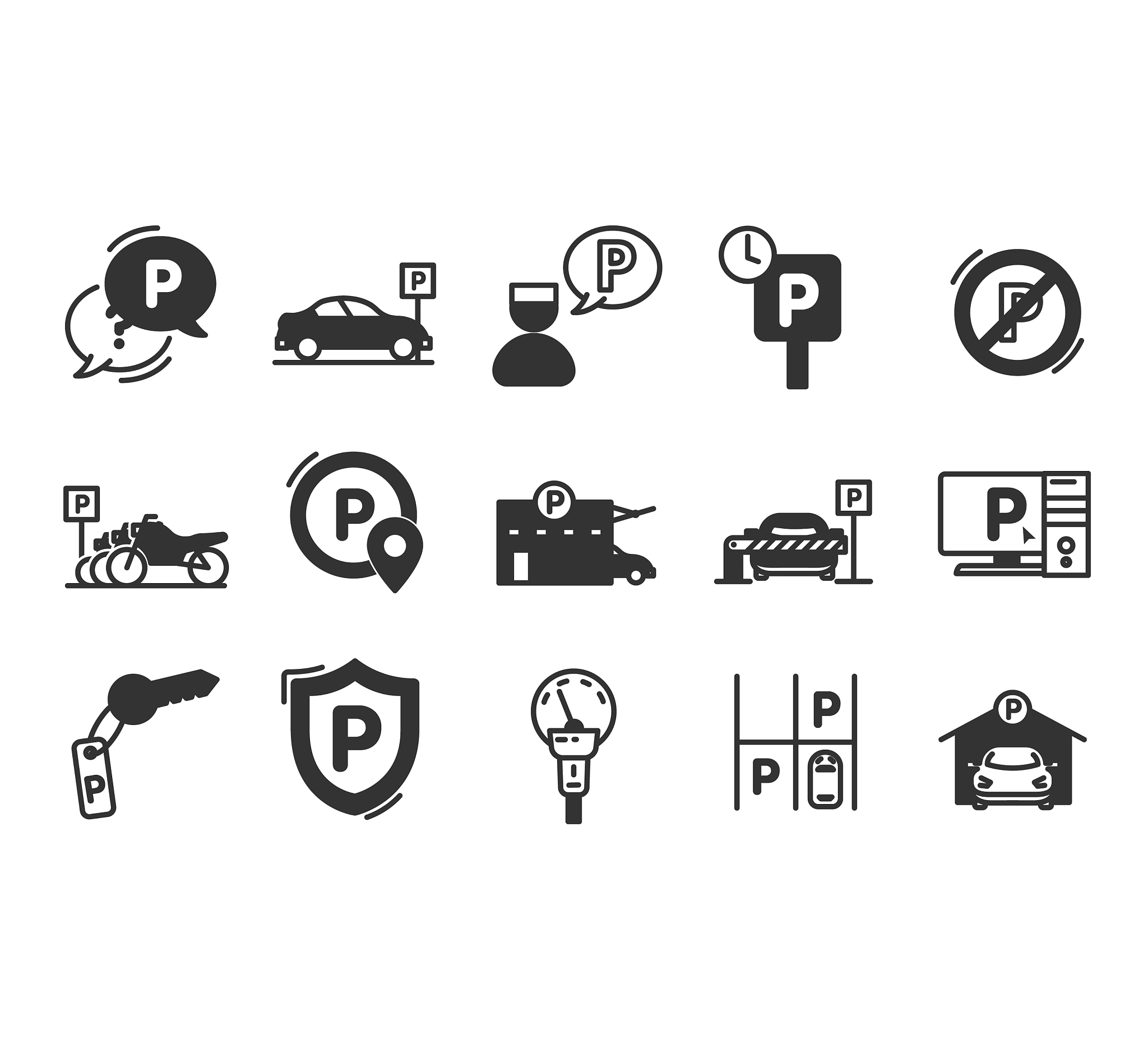 parking line icons