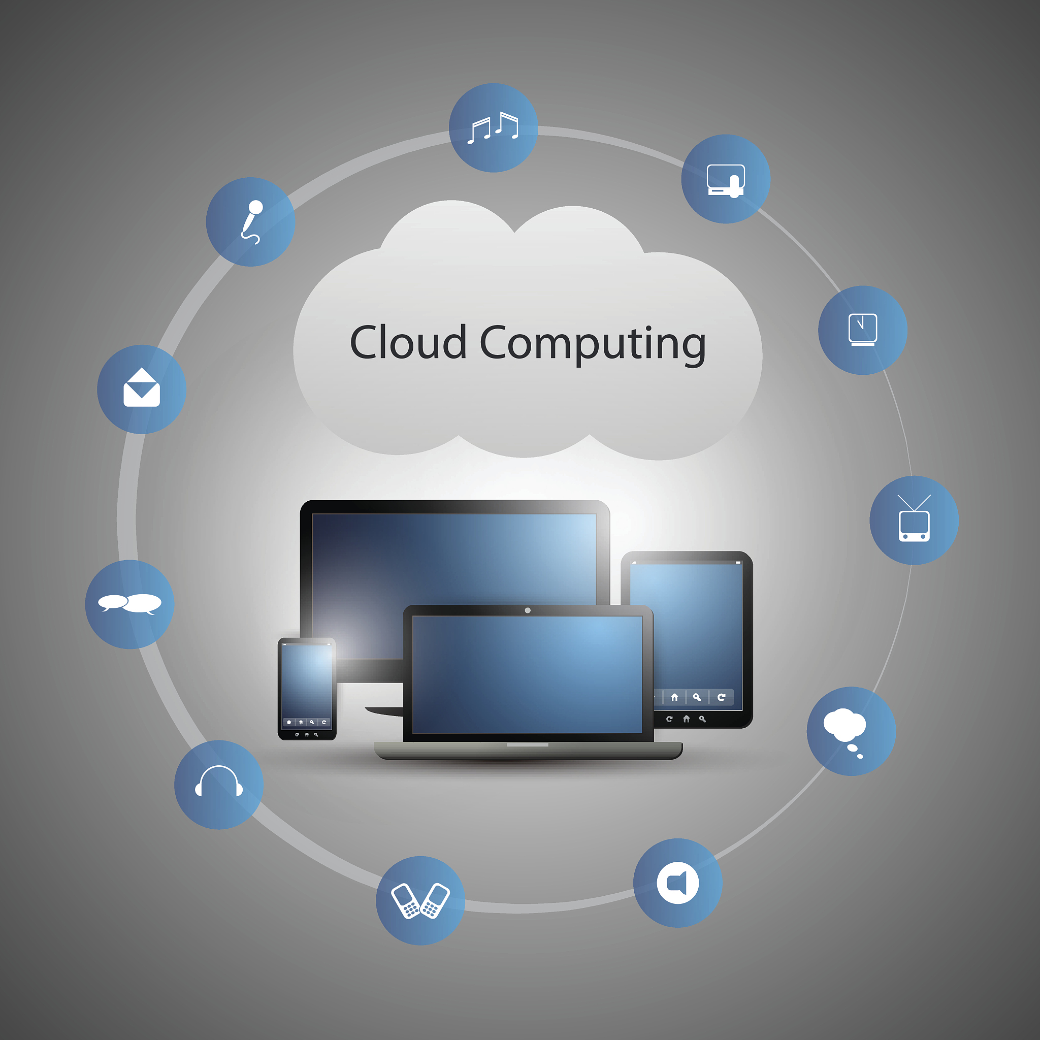 cloud computing design concept with icons