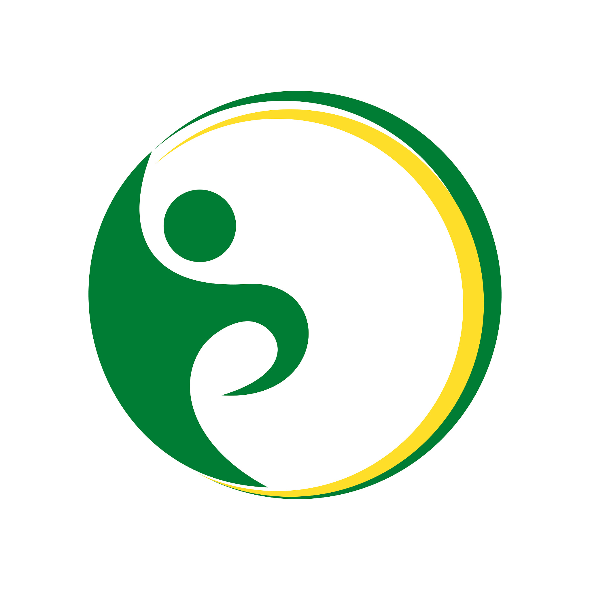 healthy living green swoosh symbol design