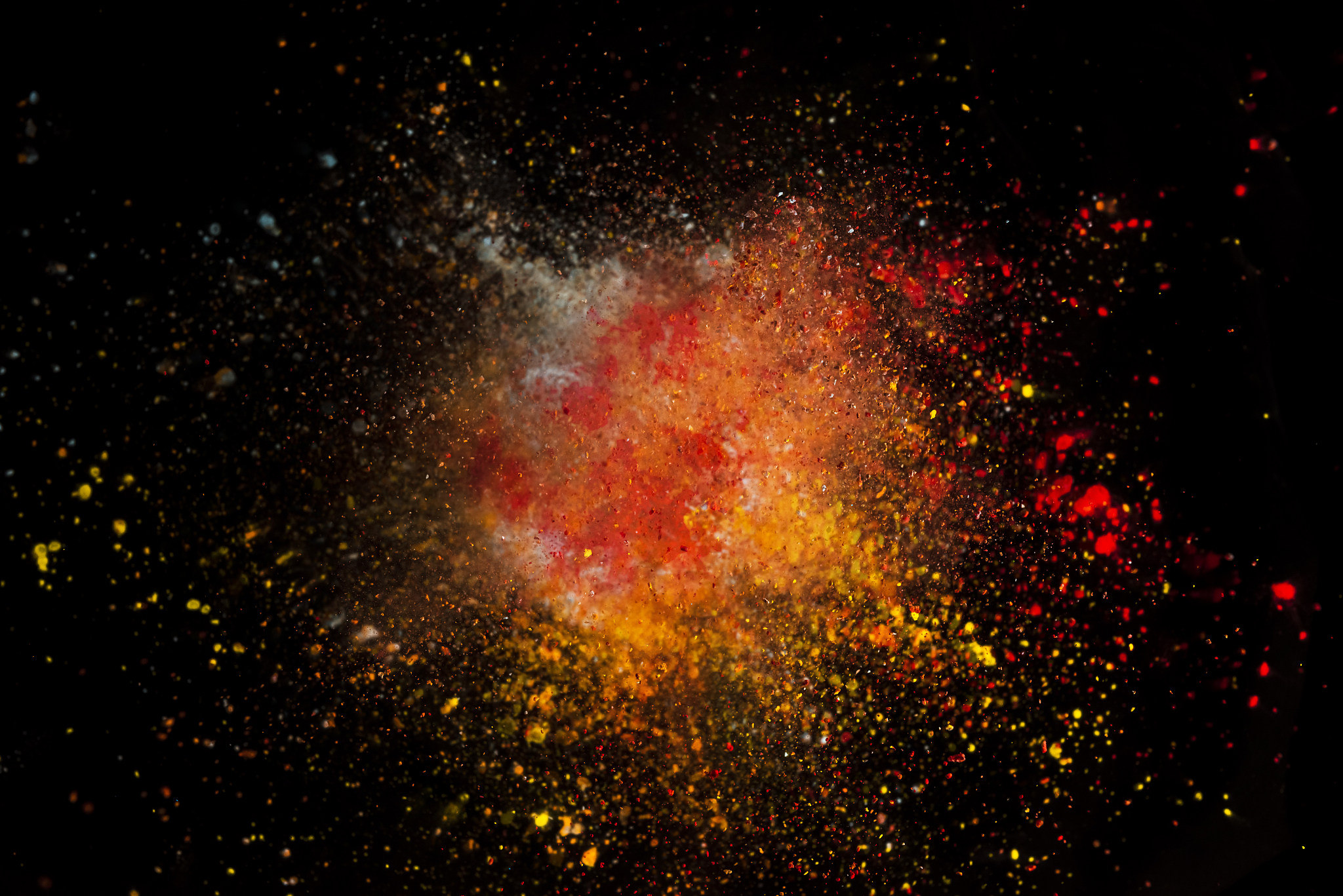 colored powder explosion