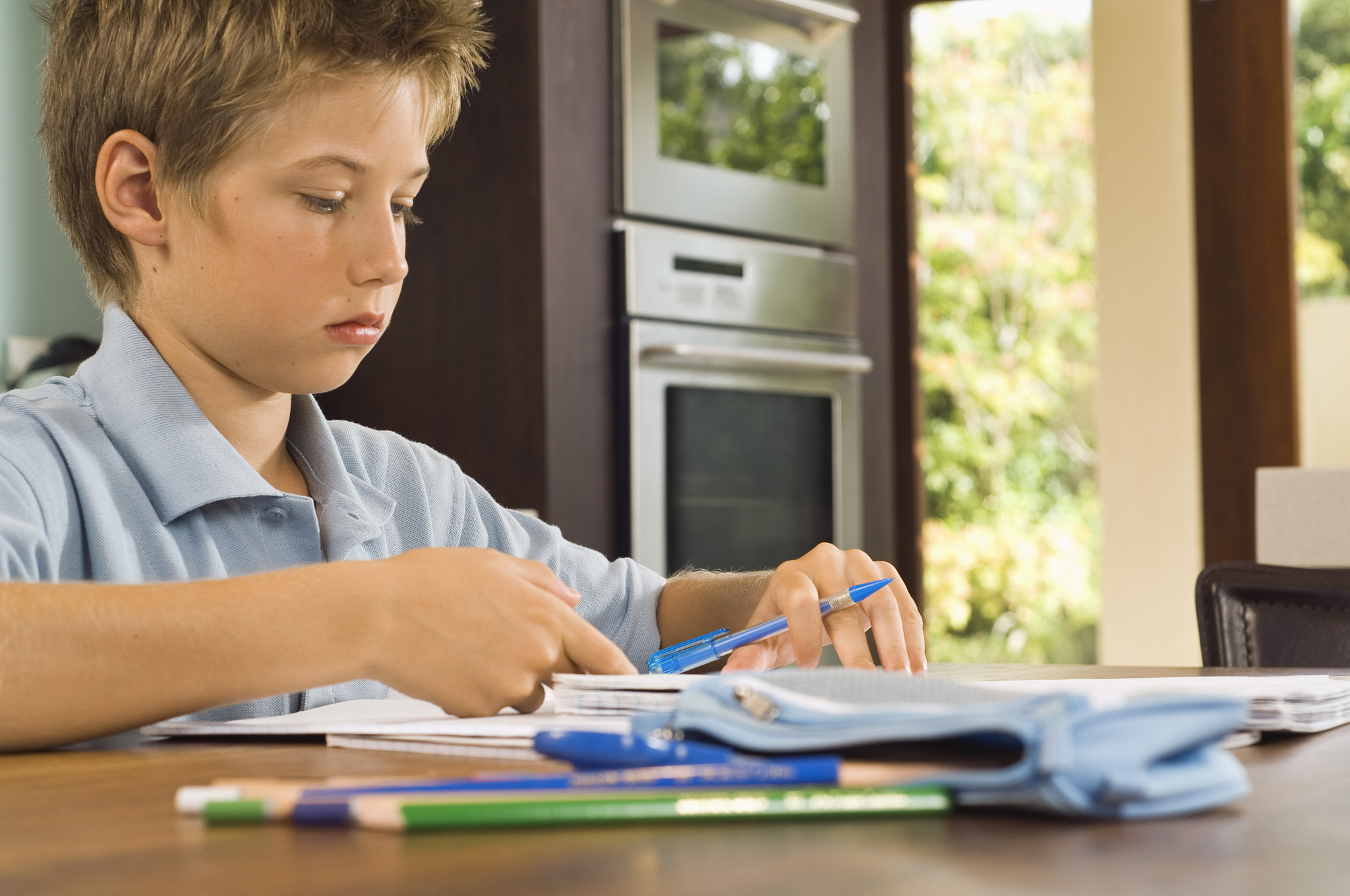 boy doing homework