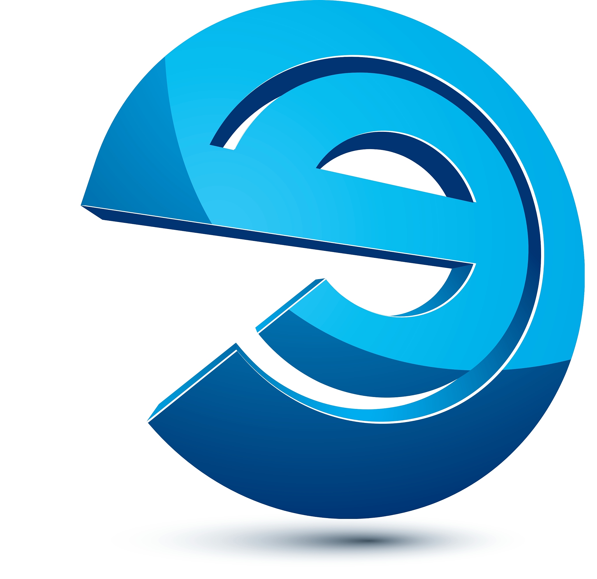 3d unusual e symbol abstract geometric symbol
