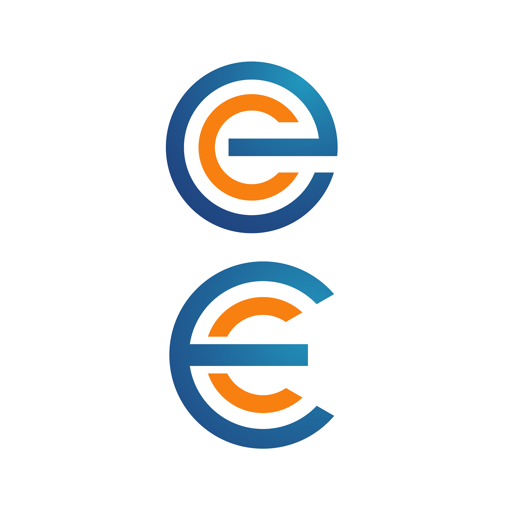 stylish overlapping initial c e letter logo