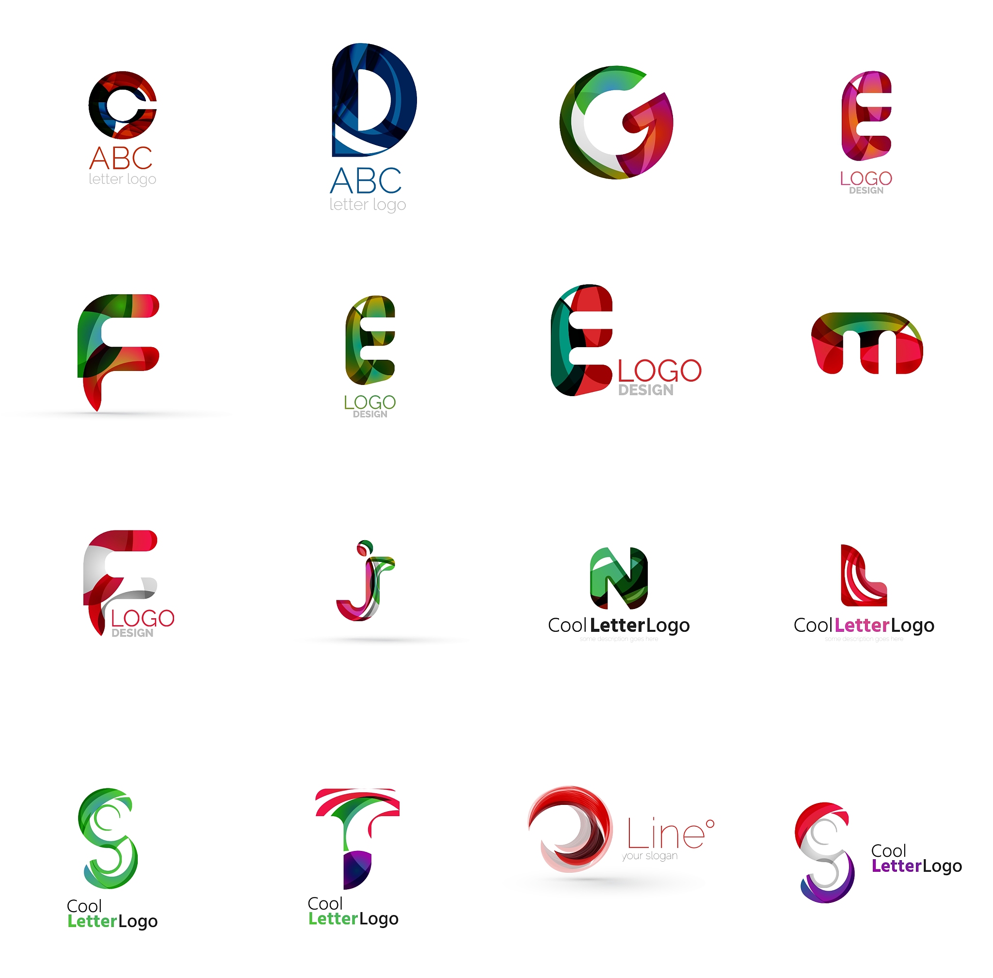 set of universal company logo ideas business icon