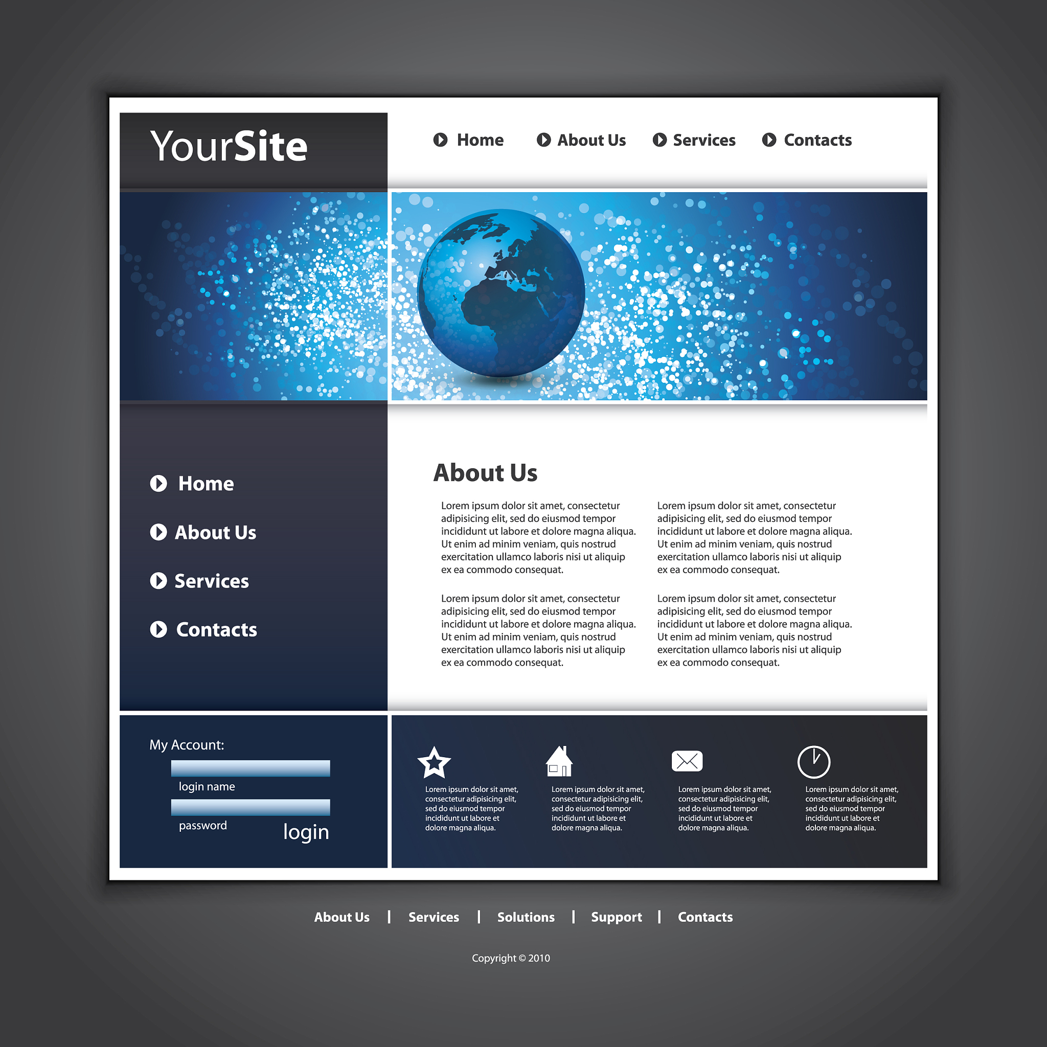 one page website template