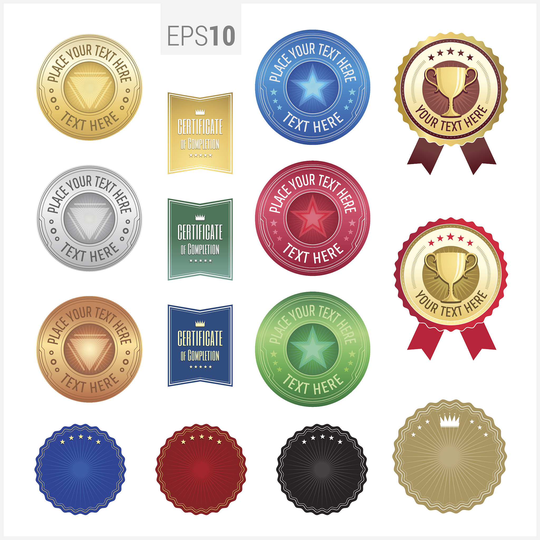 set of premium quality guarantee badge and label