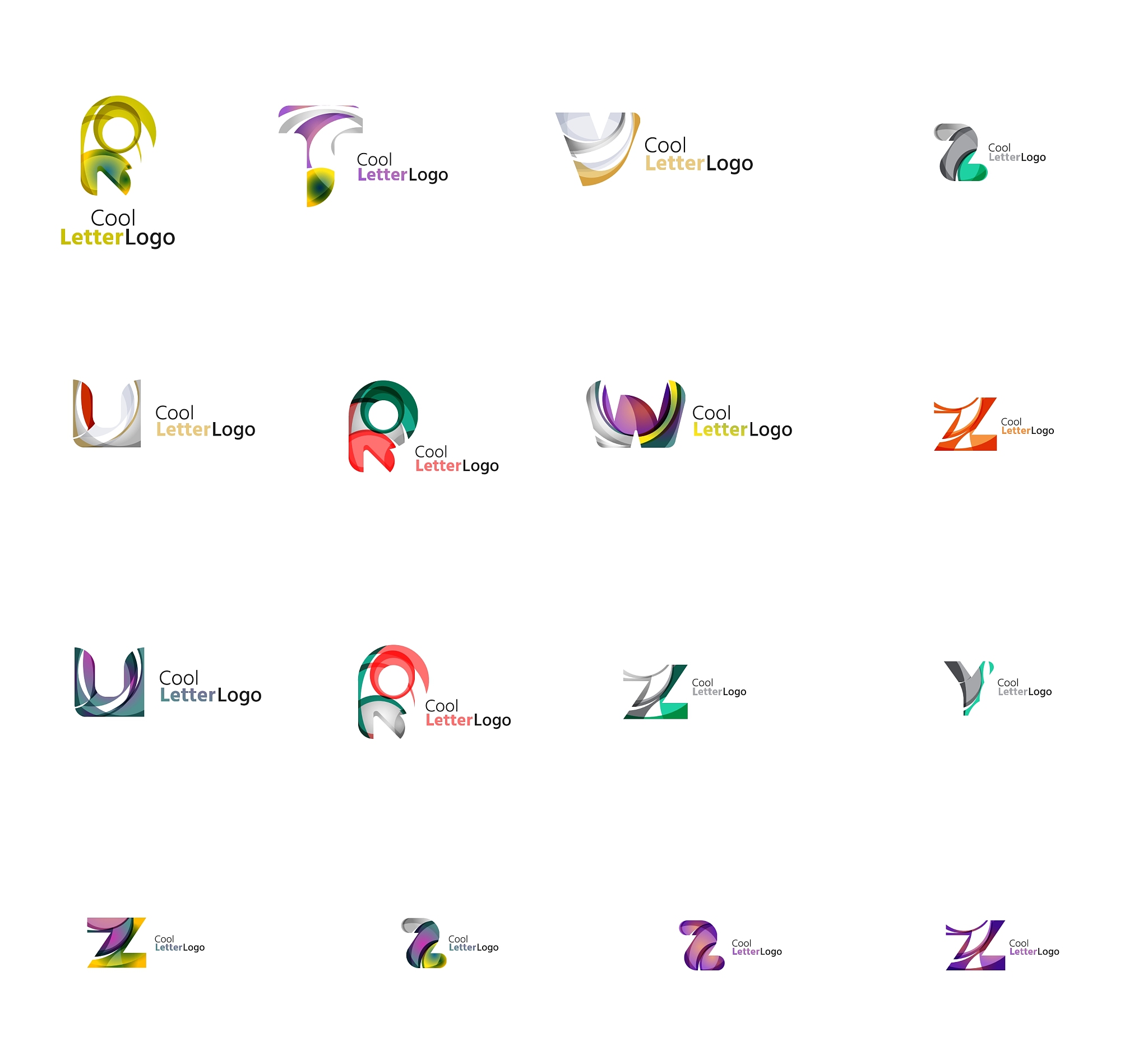 set of universal company logo ideas business icon