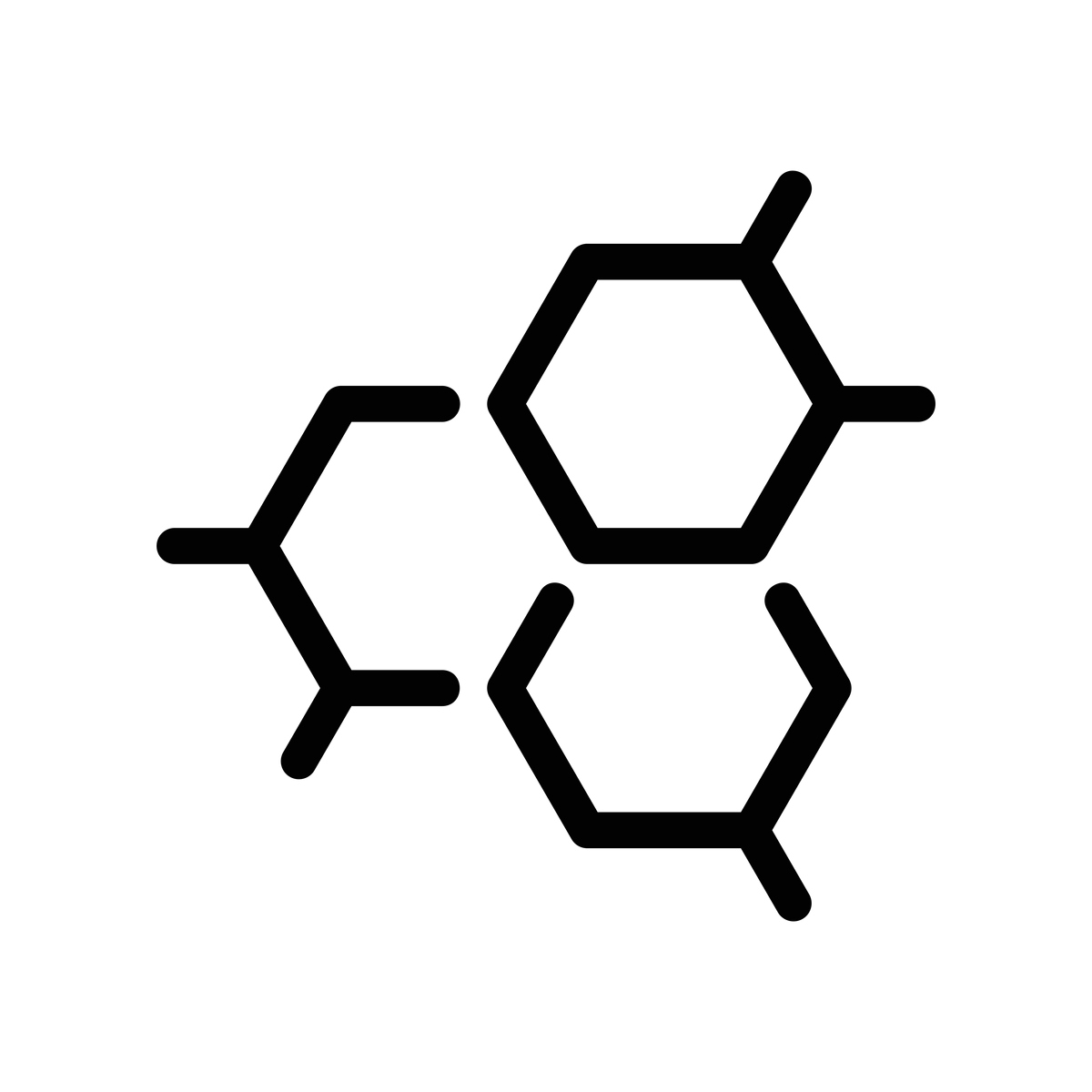 分子结构图,具有相互连接的六边形苯环