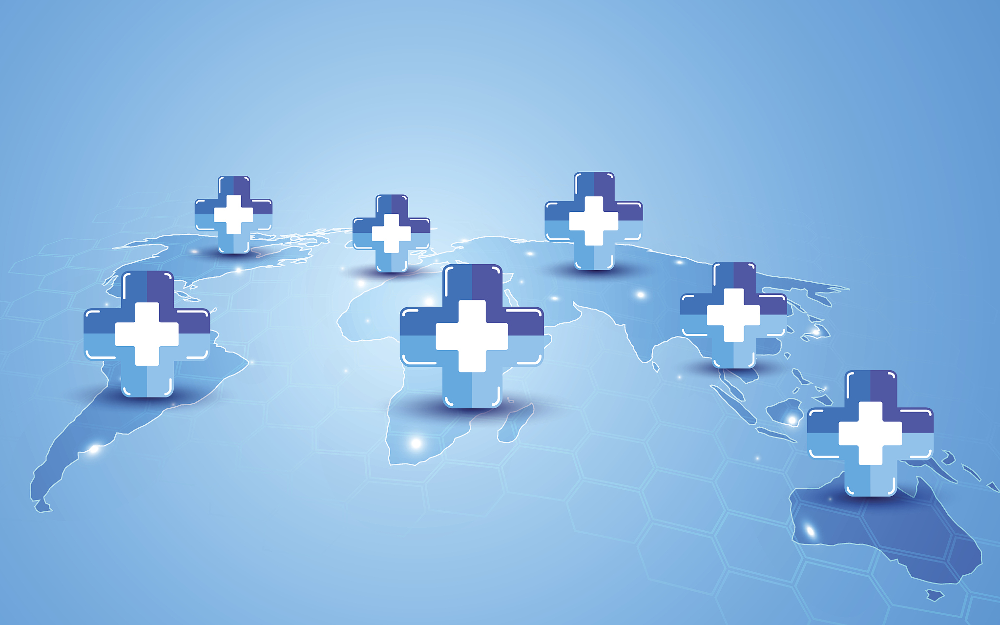 global medical health care innovation network concept background