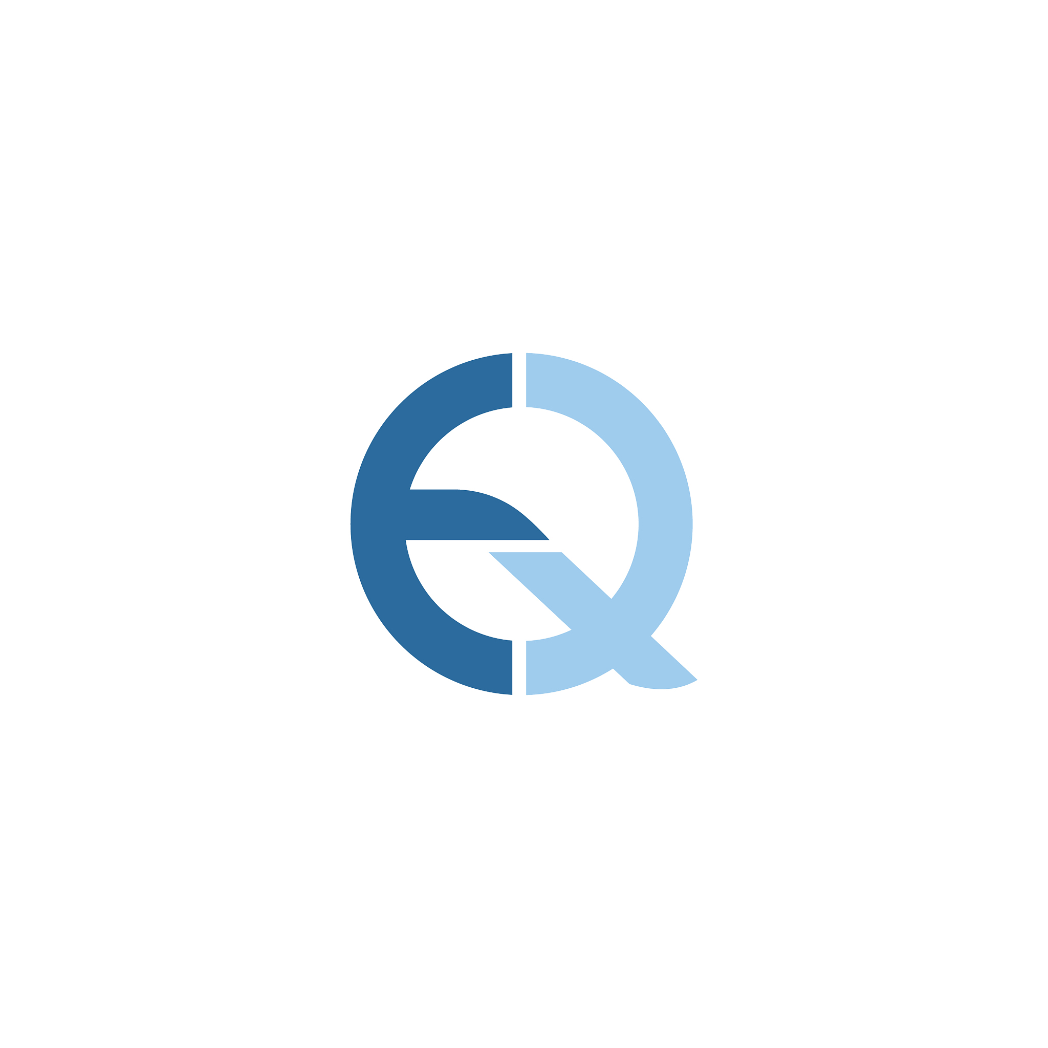 initial letter eq or qe logo design template
