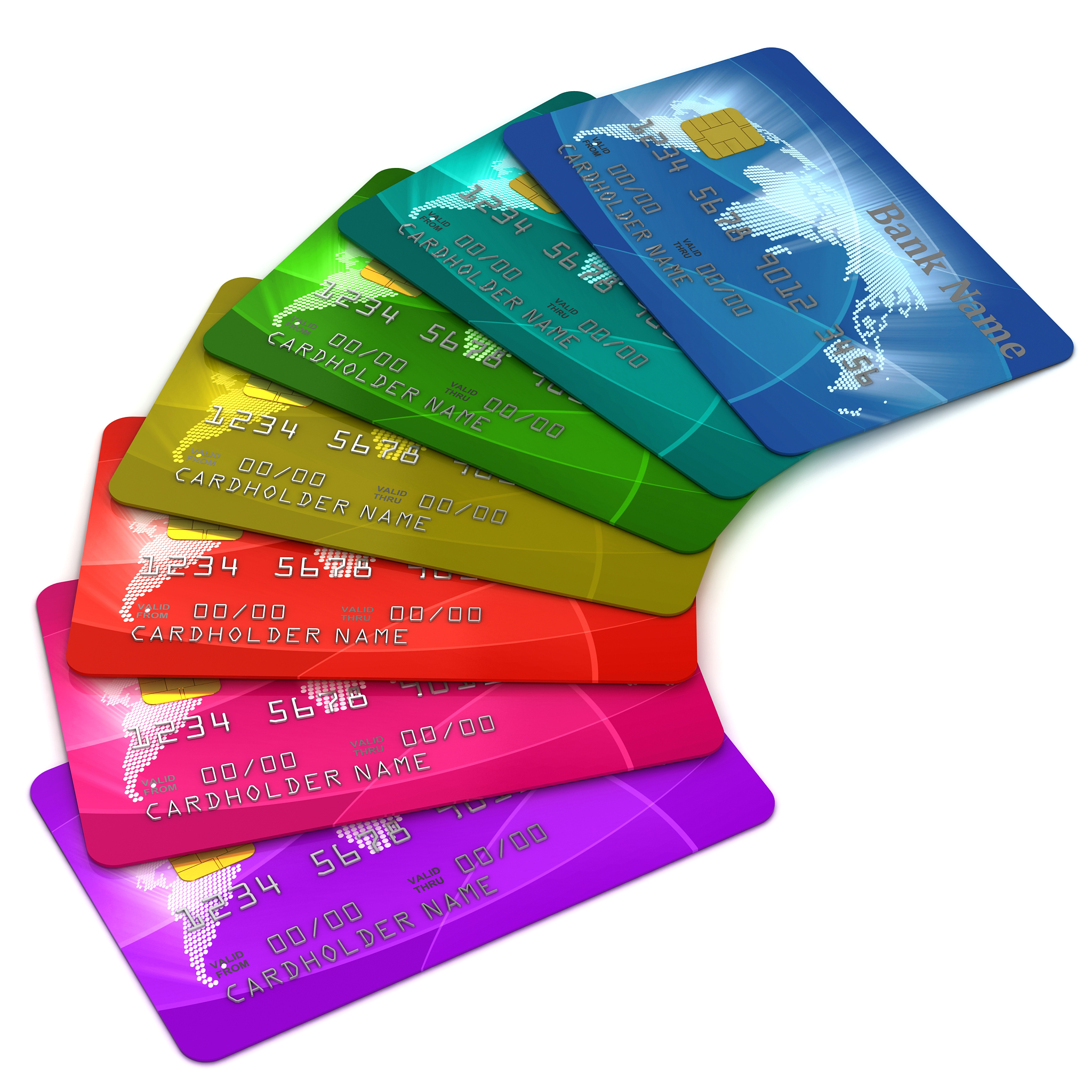 colorful credit cards