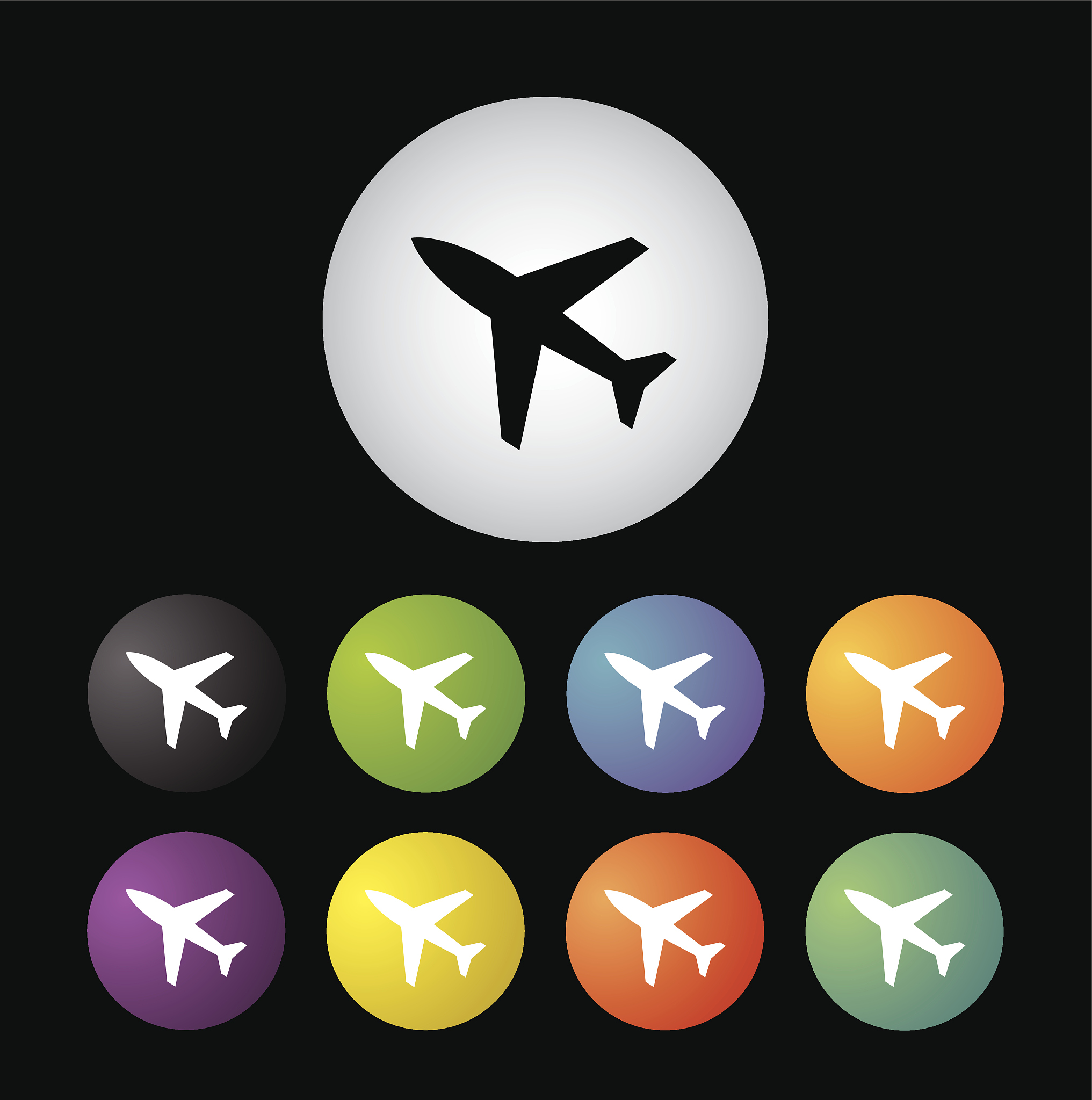airplane icon set
