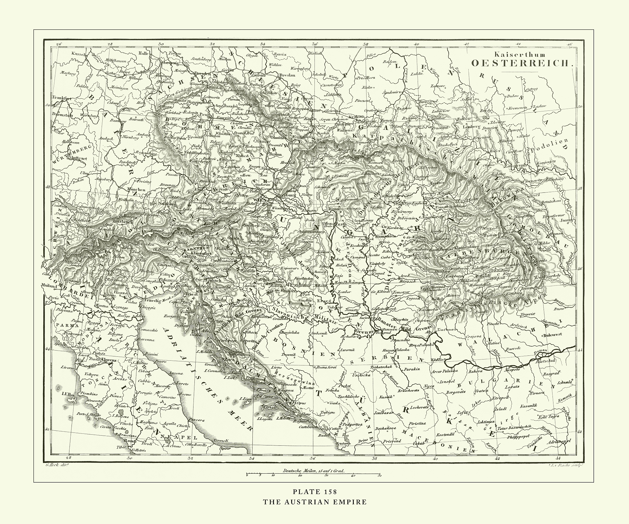 austrian empire great engraving antique illustration, pu<strong>b</strong>lished