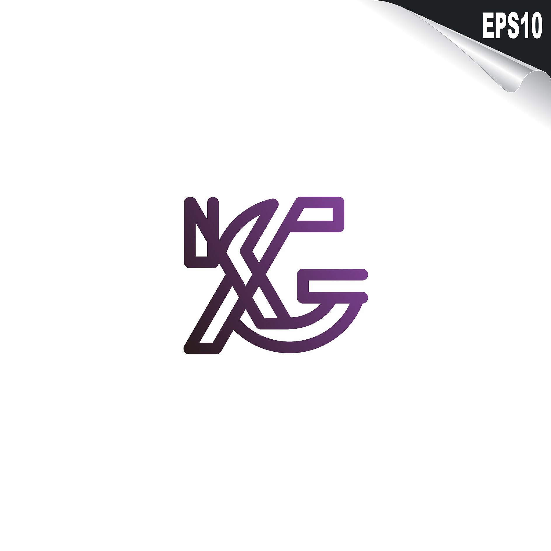 initial kg logo monogram design template simple