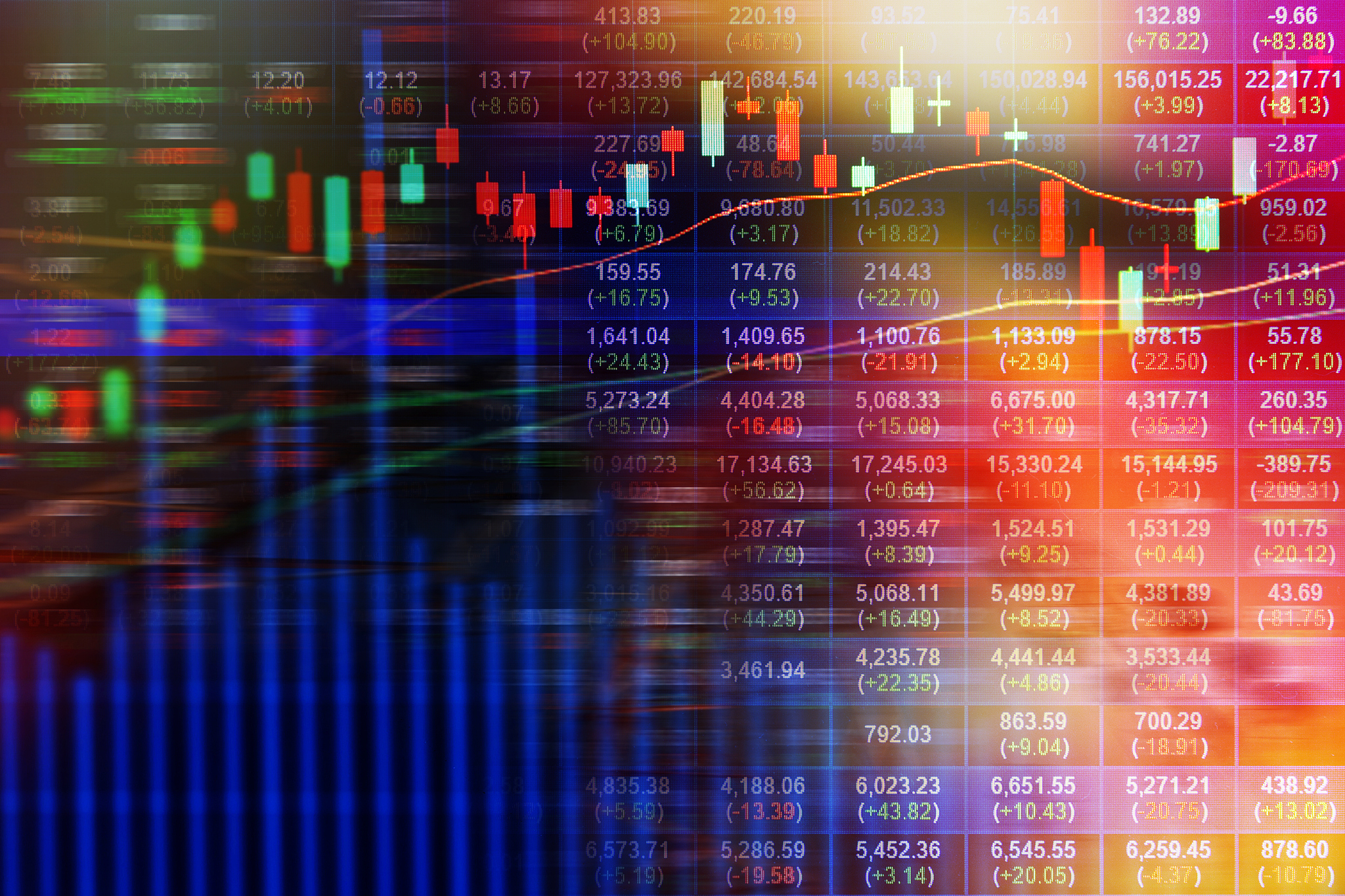 stock market on display
