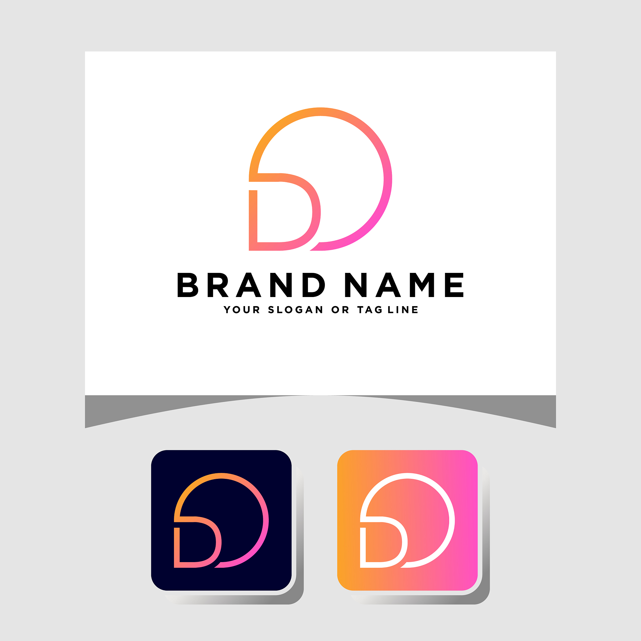 colorful logo design letter d