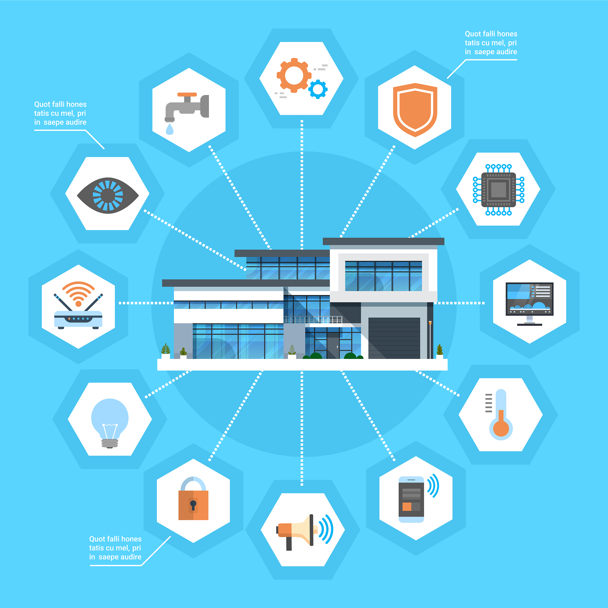 smart home concept infographics modern house