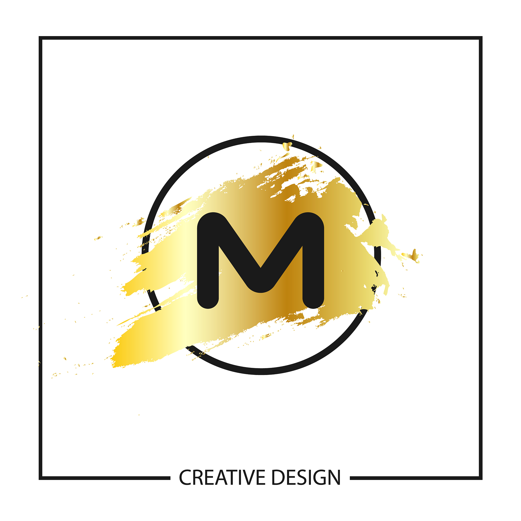 initial letter m logo template design