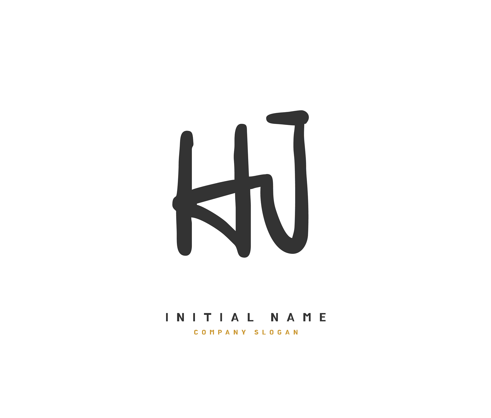h j hj beauty initial logo handwriting logo of