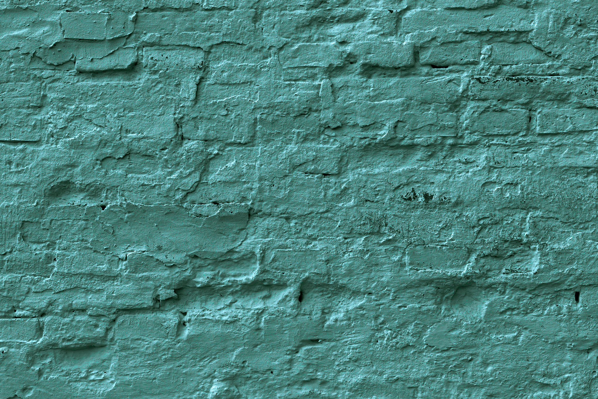 green plastered brick wall texture.